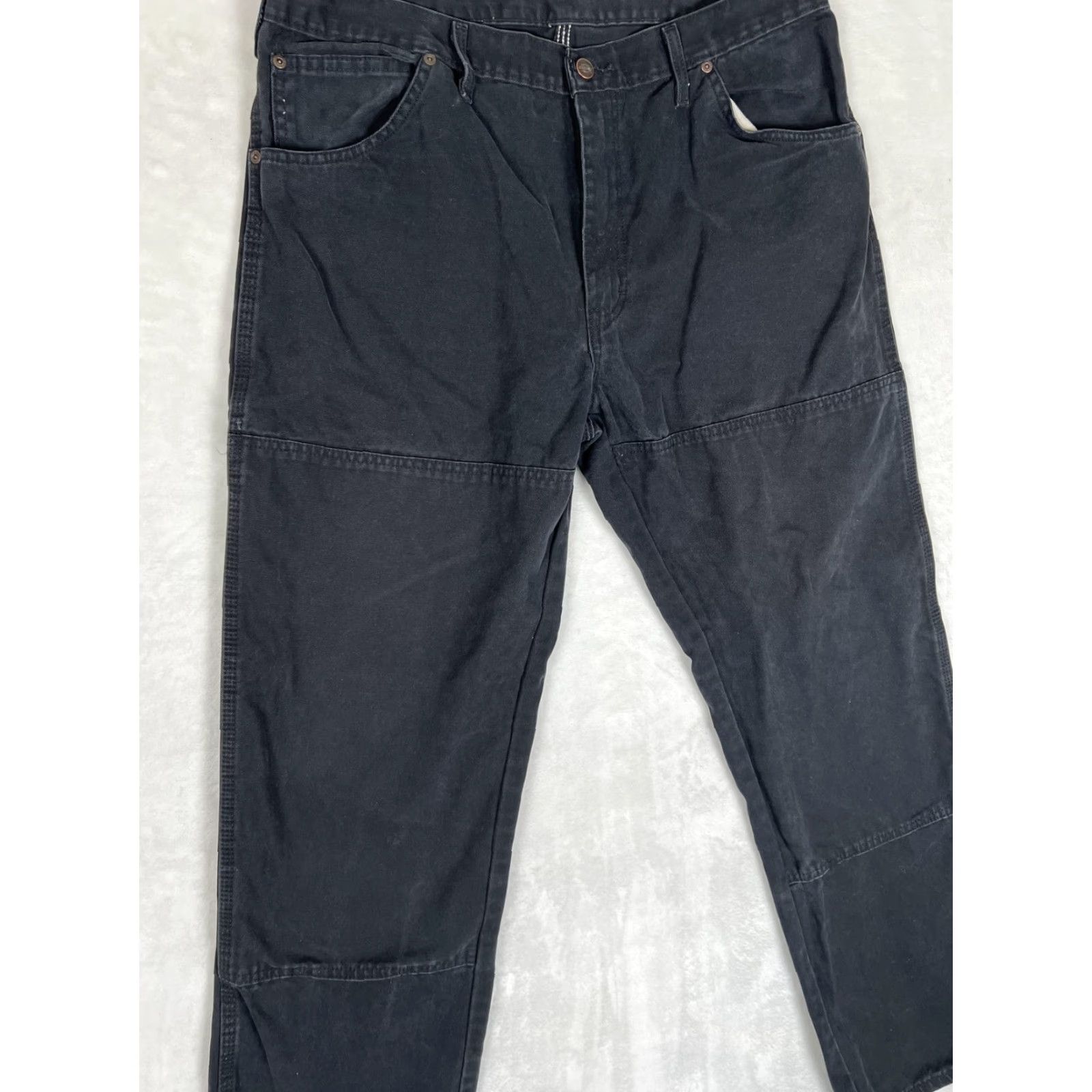 Dickies VINTAGE Dickies Double Knee Canvas Pants Mens 36x32 Black Straight Work Utility READ Size US 36 / EU 52 - 2 Thumbnail