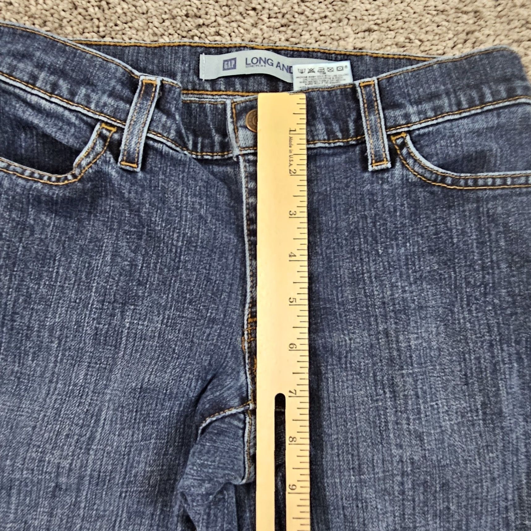 Gap GAP Jeans Womens Flared Regular Denim 26x30 Dark Blue Stretch 1R/26x30 Canada Women Jeans Size 25" / US 0 / IT 36 - 4 Thumbnail