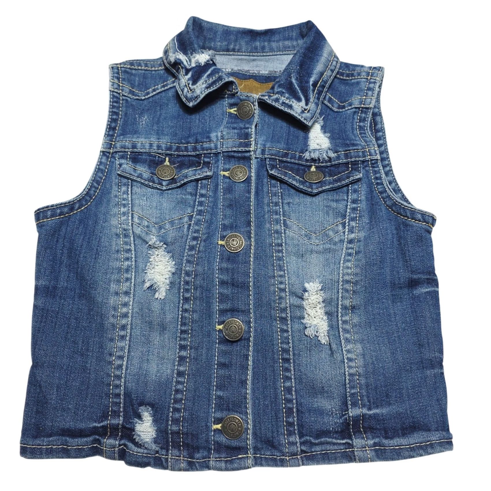 Vintage VINTAGE Wallflower Embroidered Denim Button Vest Woman’s Small Y2k Bohemian 90s Pockets Beltless Lightweight Summer Spring Womens Size S / US 4 / IT 40 - 2 Thumbnail