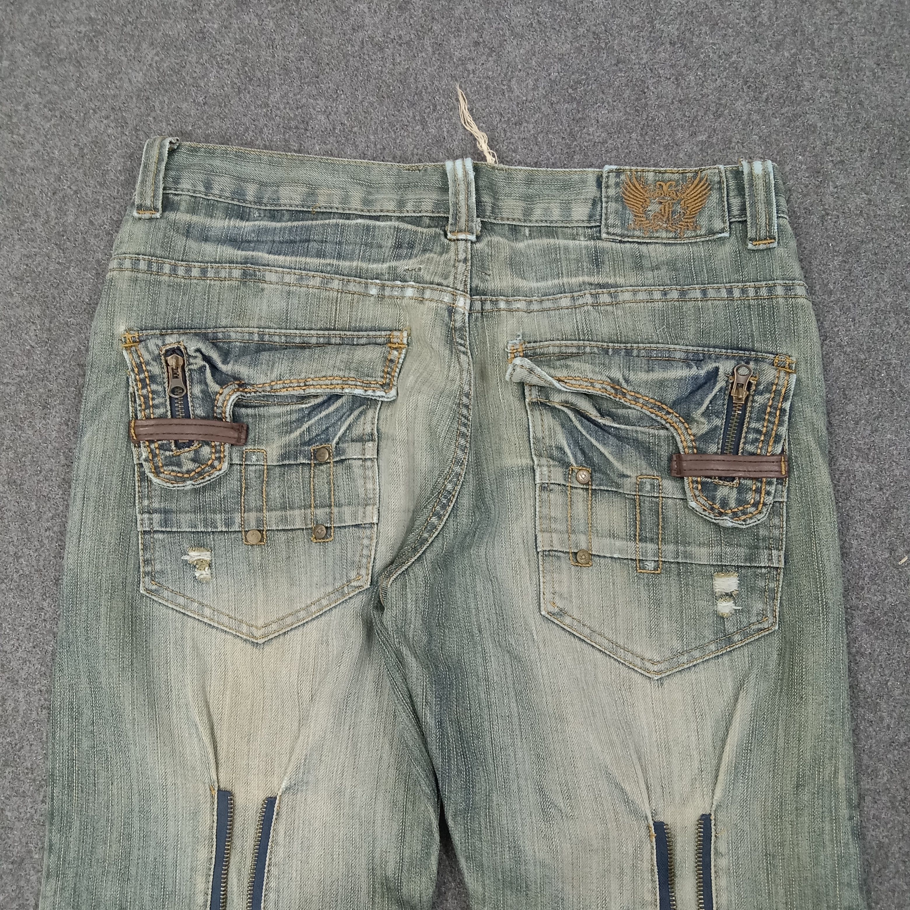 FUSAI F.U.S.A.I Focus USA Bikers Knee Denim Jeans C258N25 Size US 32 / EU 48 - 3 Thumbnail