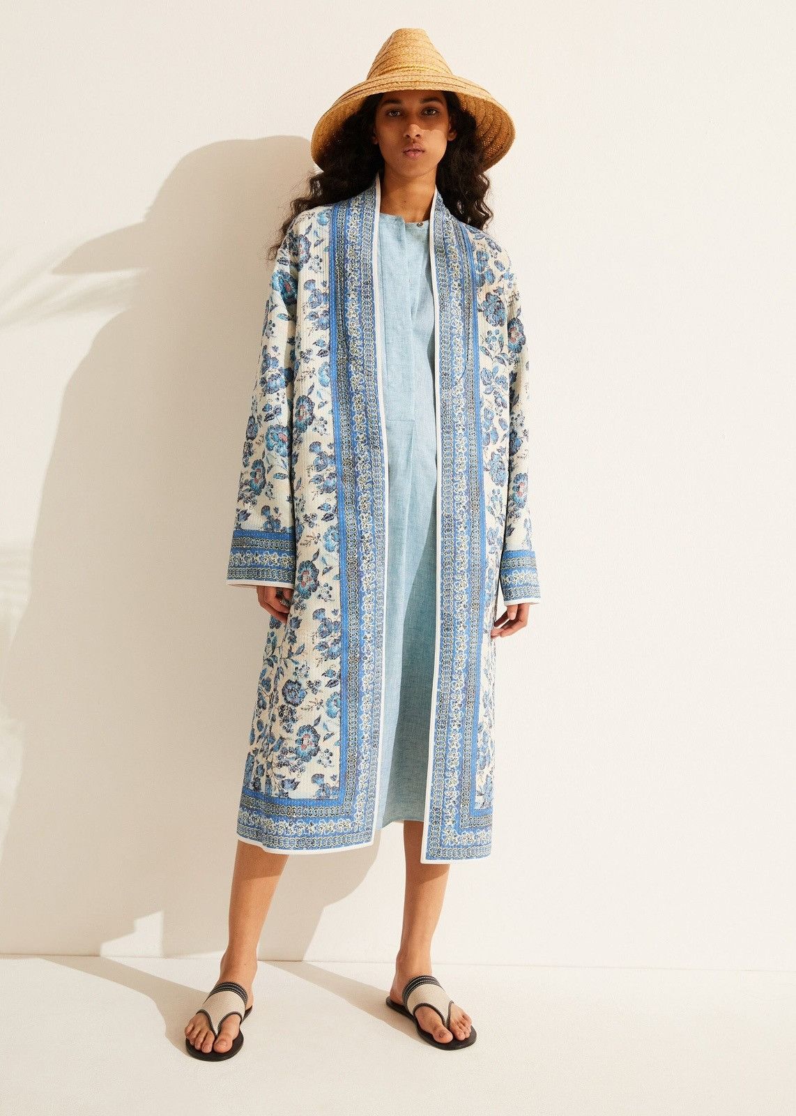 Loro Piana o1srvl11e0824 Lindsie Solaire Midi Dress in Light Blue Size M / US 6-8 / IT 42-44 - 4 Thumbnail