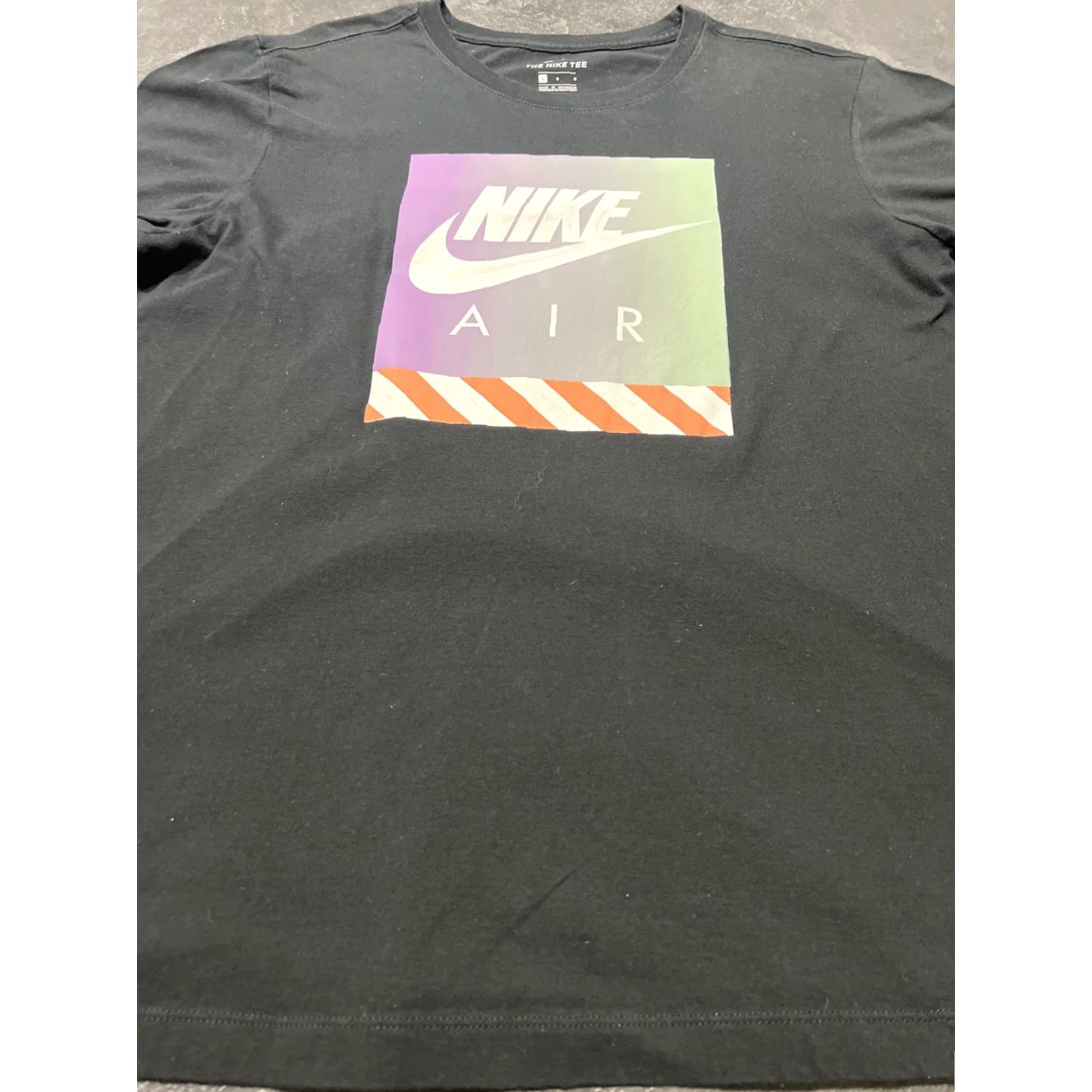 Nike Nike Tee T-Shirt Men Large Short Sleeve Black Graphic Logo Pullover Crew Neck Band Collar Nike Air Size US L / EU 52-54 / 3 - 3 Thumbnail