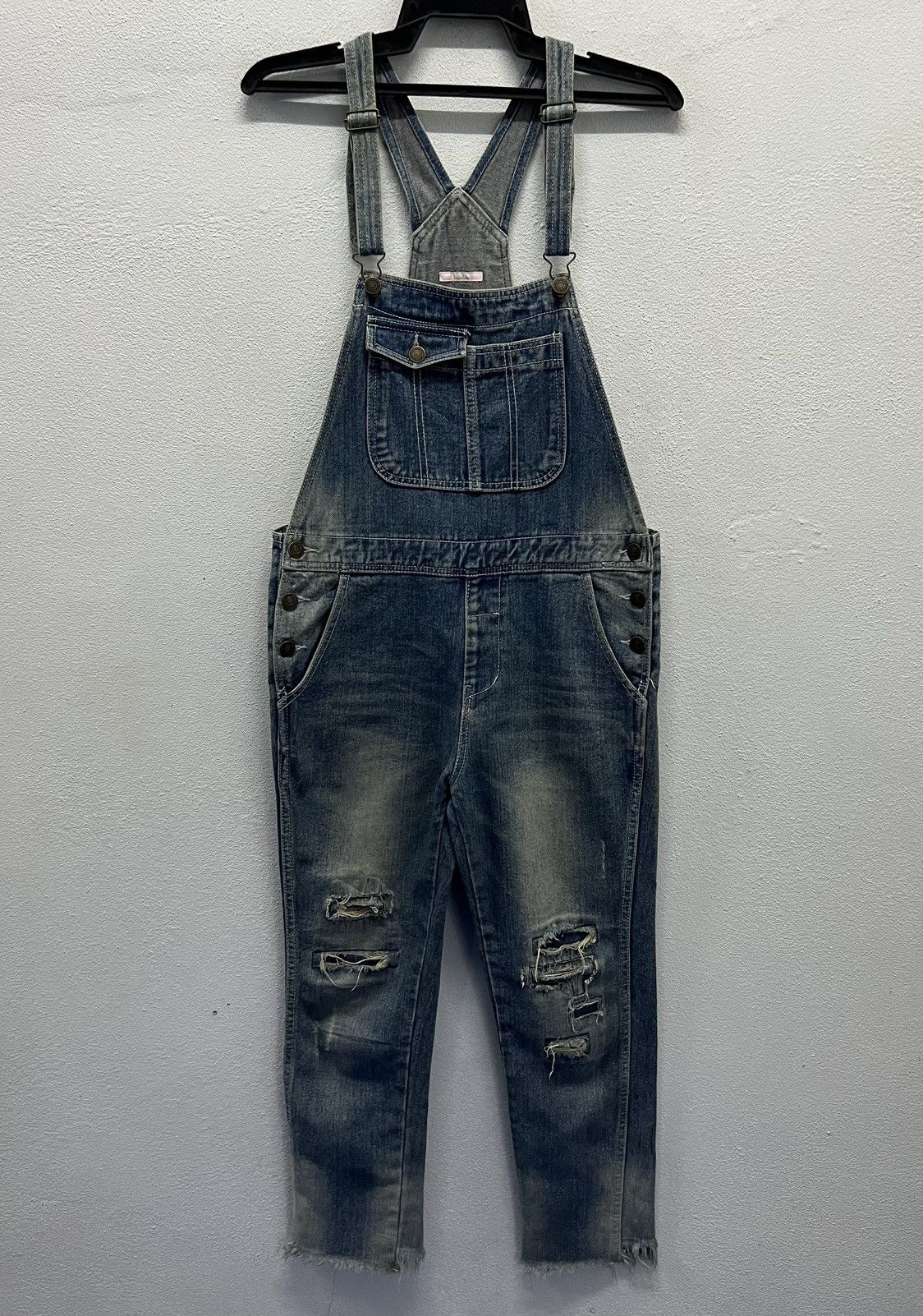 Japanese Brand × Vintage Vintage Y2K Style Tocador Distressed Denim Overalls Size US 34 / EU 50 - 1 Thumbnail