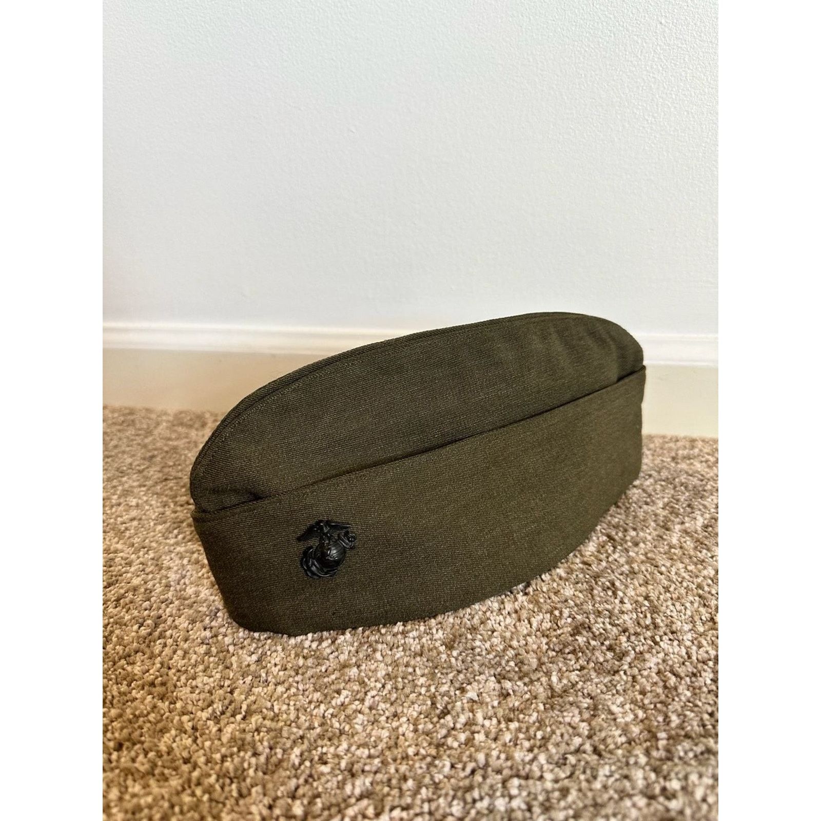 Other USMC Marine Corps Olive Drab Garrison Cap with EGA Pin Size ONE SIZE - 1 Thumbnail