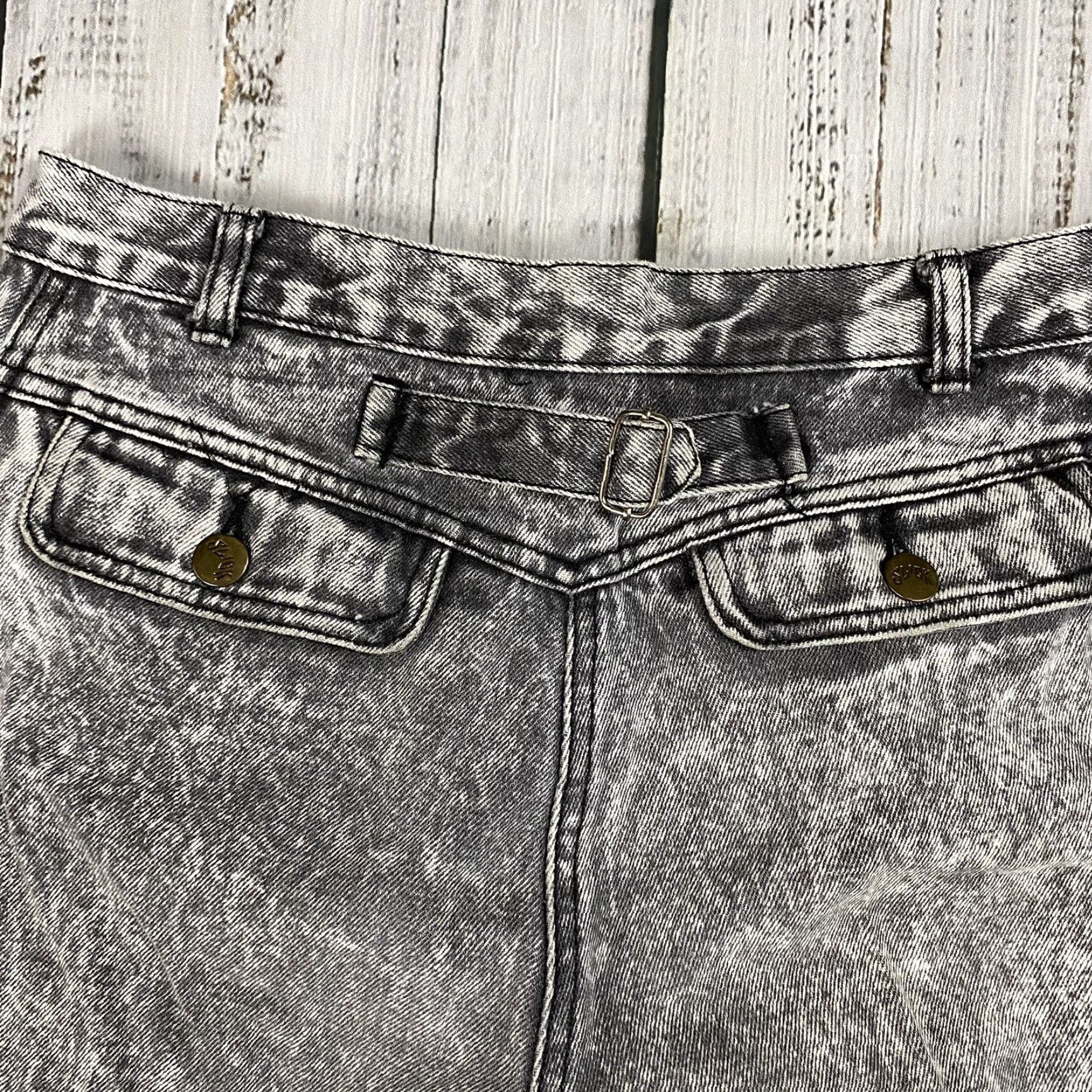 Vintage VINTAGE 90S SLICK DENIM PANTS HIGH WAIST ACID WASH GREY 32X34 Mens Size 24" / US 00 / IT 34 - 8 Thumbnail
