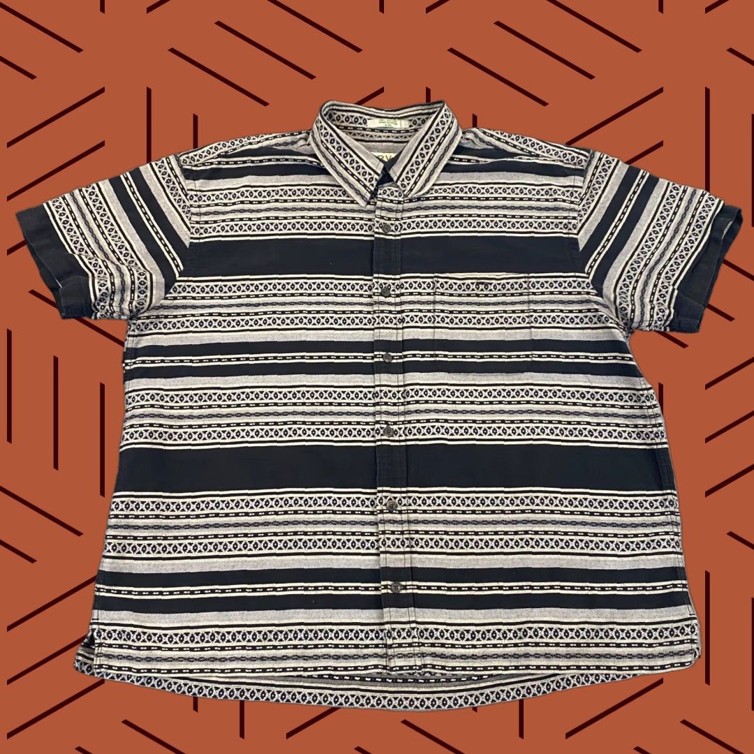 Orvis ORVIS Shirt 2XL Mens Brown Black Stripe Southwestern Button Up Short Sleeve Hike Size US XXL / EU 58 / 5 - 1 Thumbnail