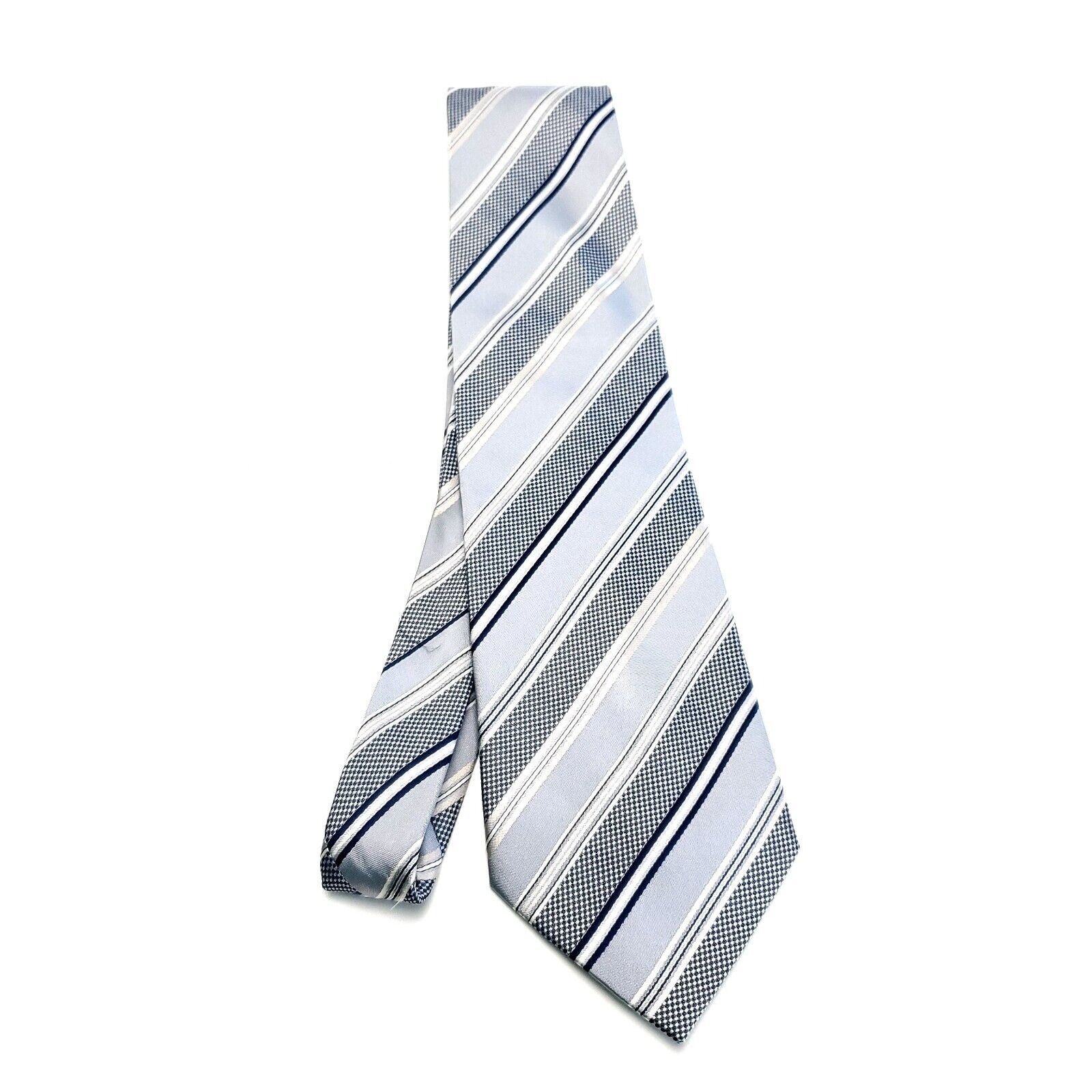 Pierre Cardin Pierre Cardin Silk Tie Gray Striped Woven Wide Size ONE SIZE - 6 Thumbnail