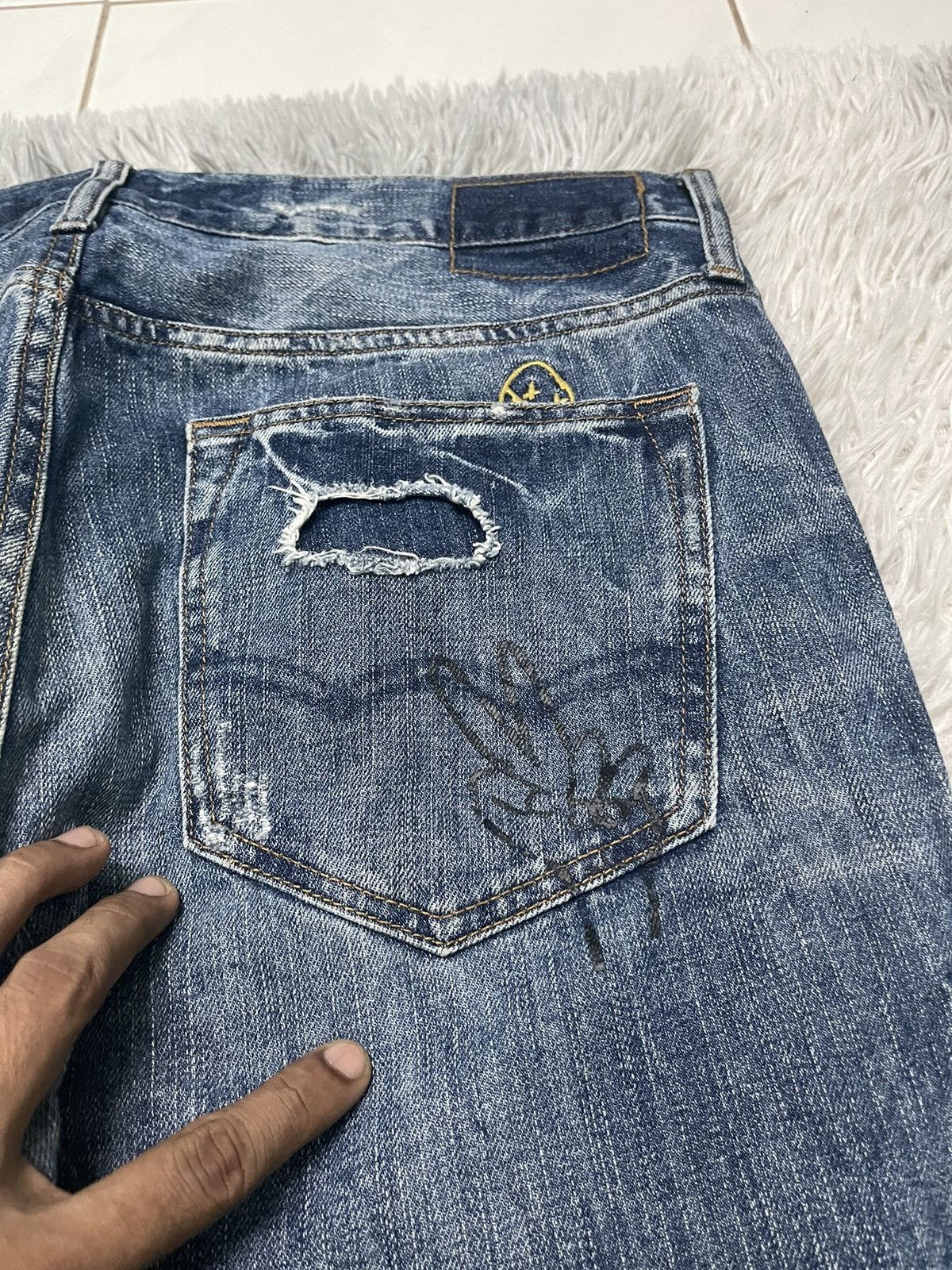 American Eagle Outfitters 2000s AMERICAN EAGLES OUTFITTER RARE DISTRESSED DENIM Size US 33 - 17 Thumbnail
