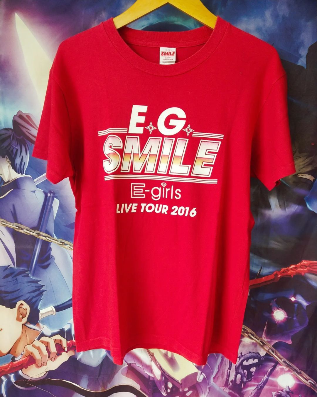 Band Tees × Japanese Brand E-girls E.G. Smile Live Tour 2016 Red Idol Tees Size US M / EU 48-50 / 2 - 3 Thumbnail