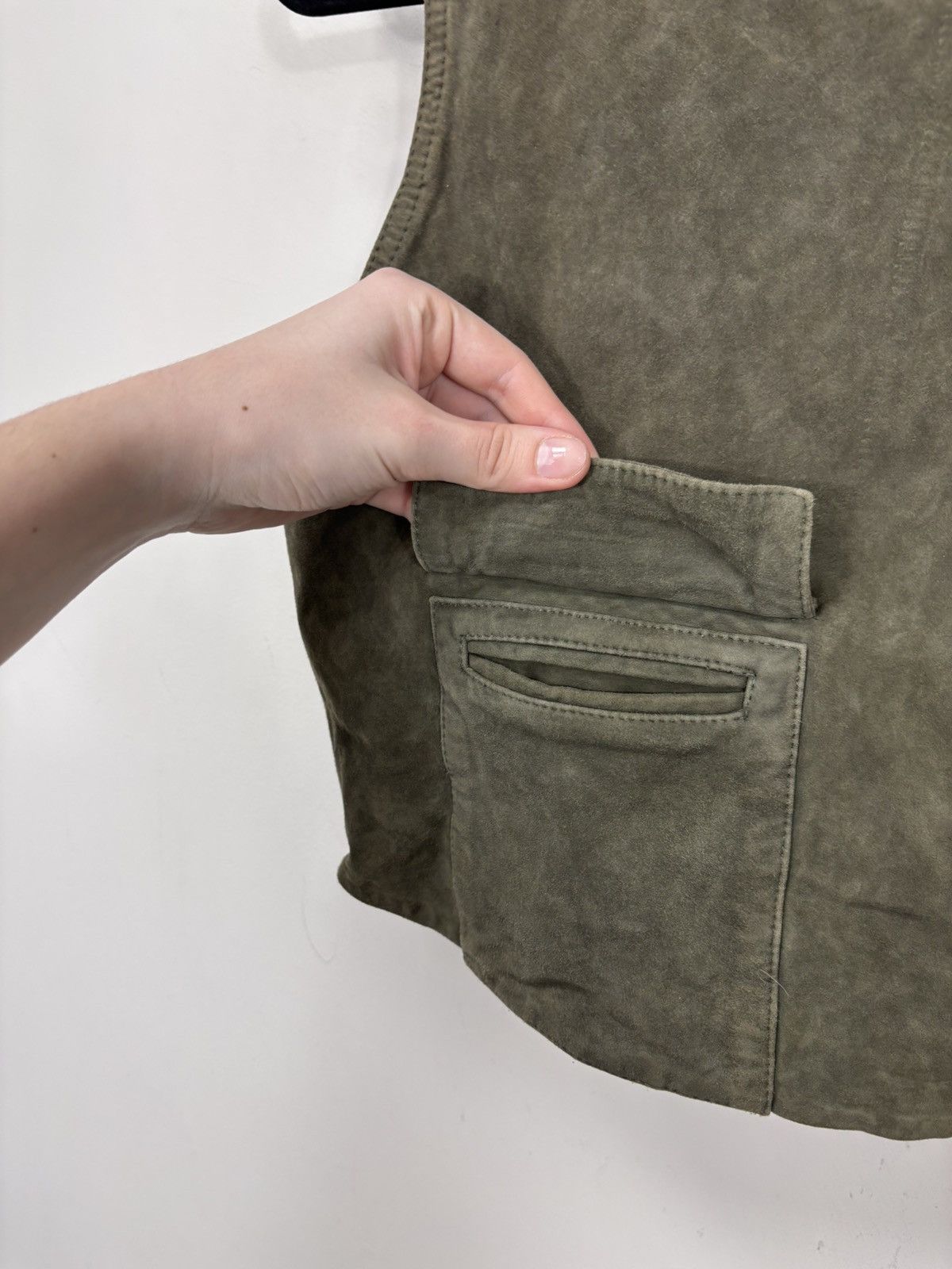Diesel Diesel L-Zoe NWT Women’s Olive Green Leather Vest Jacket Size S / US 4 / IT 40 - 5 Thumbnail