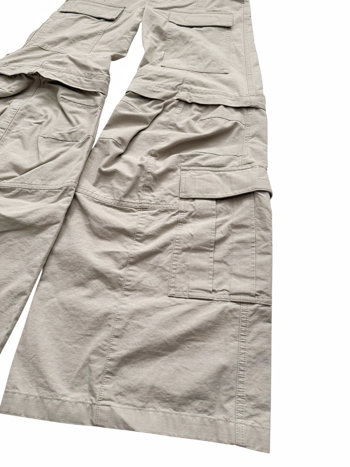 Balenciaga S Ripstop Khaki Cargo Flare Pants Size US 34 / EU 50 - 3 Thumbnail