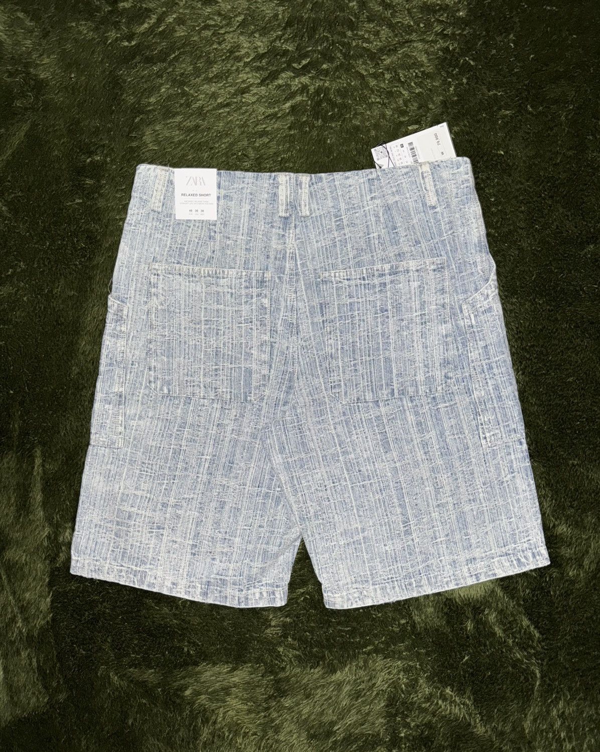 Zara [36] ZARA Relaxed Jacquard Bermuda Denim Pants Light Indigo Size US 36 / EU 52 - 7 Thumbnail