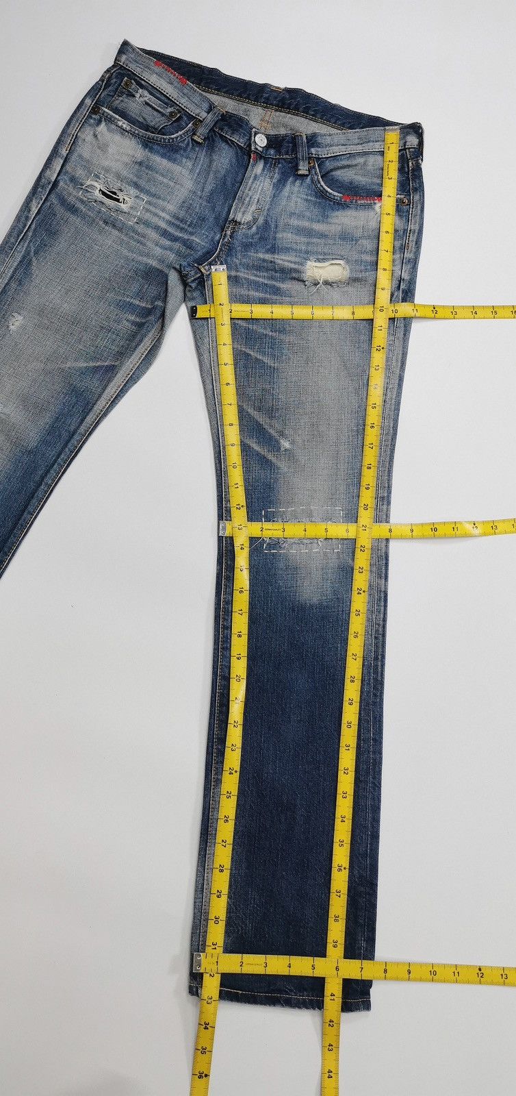 Edwin Edwin Rebel Vintage 503 Repaired Faded Denim Jeans Size US 32 / EU 48 - 13 Thumbnail