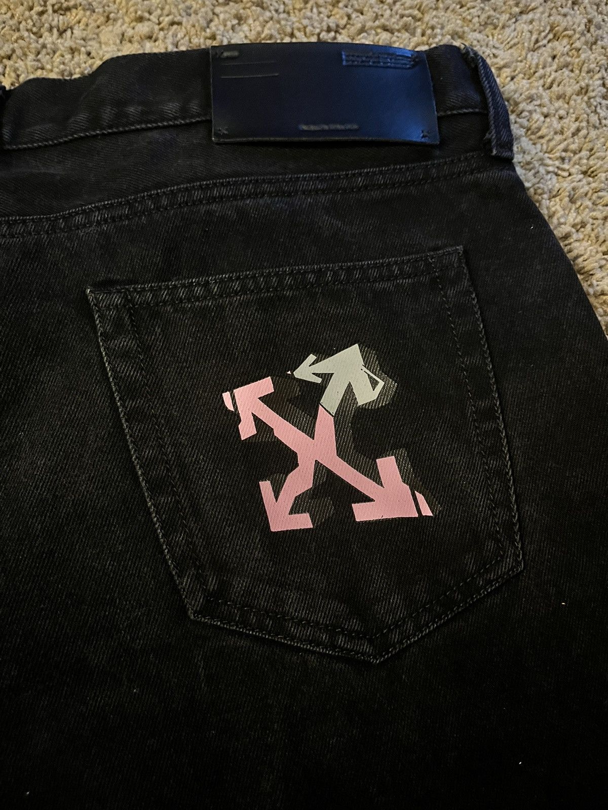 Off-White Off White Black denim logo Jeans Size US 36 / EU 52 - 5 Thumbnail
