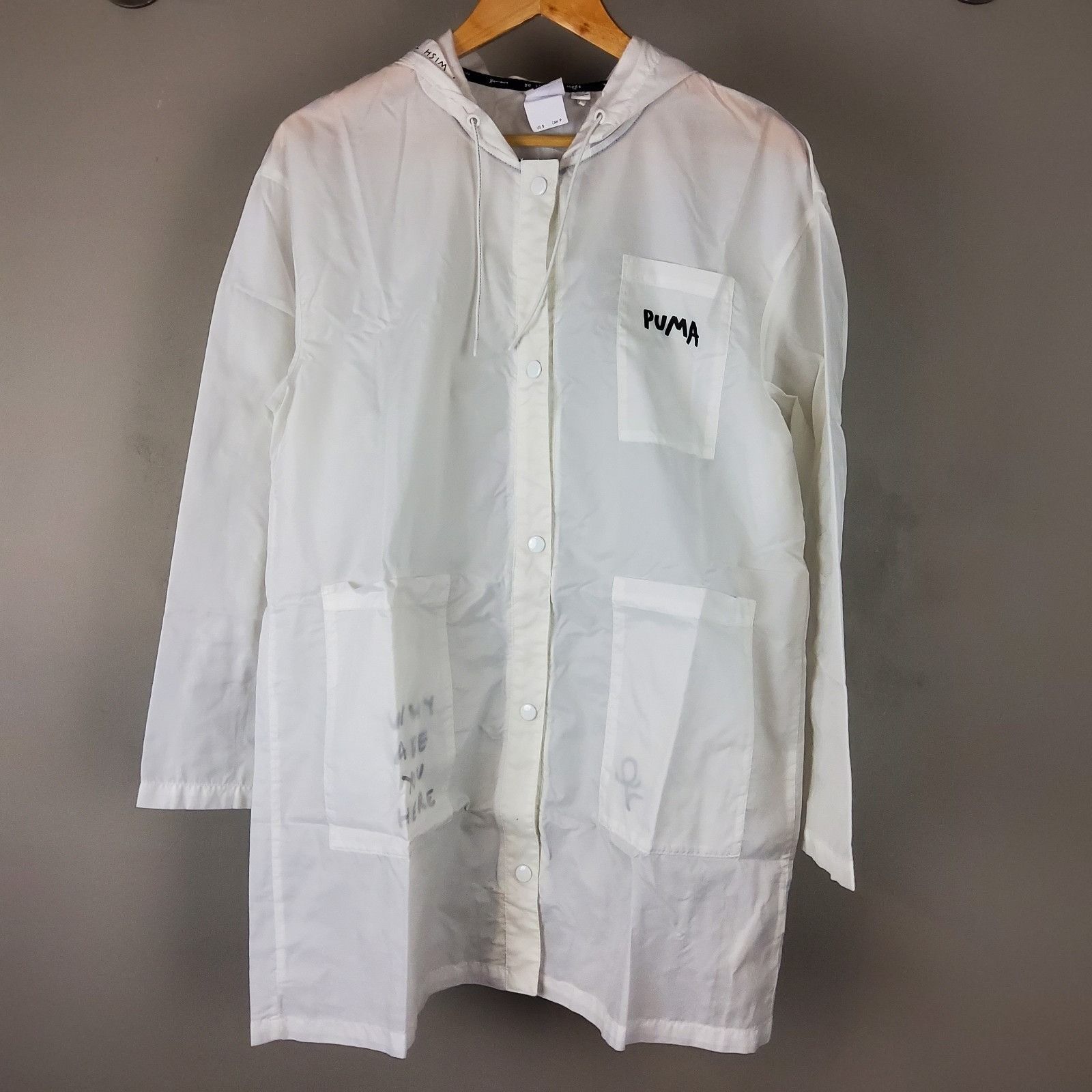Puma Puma x Shantell Martin White Rain Jacket Windbreaker Size S / US 4 / IT 40 - 1 Thumbnail