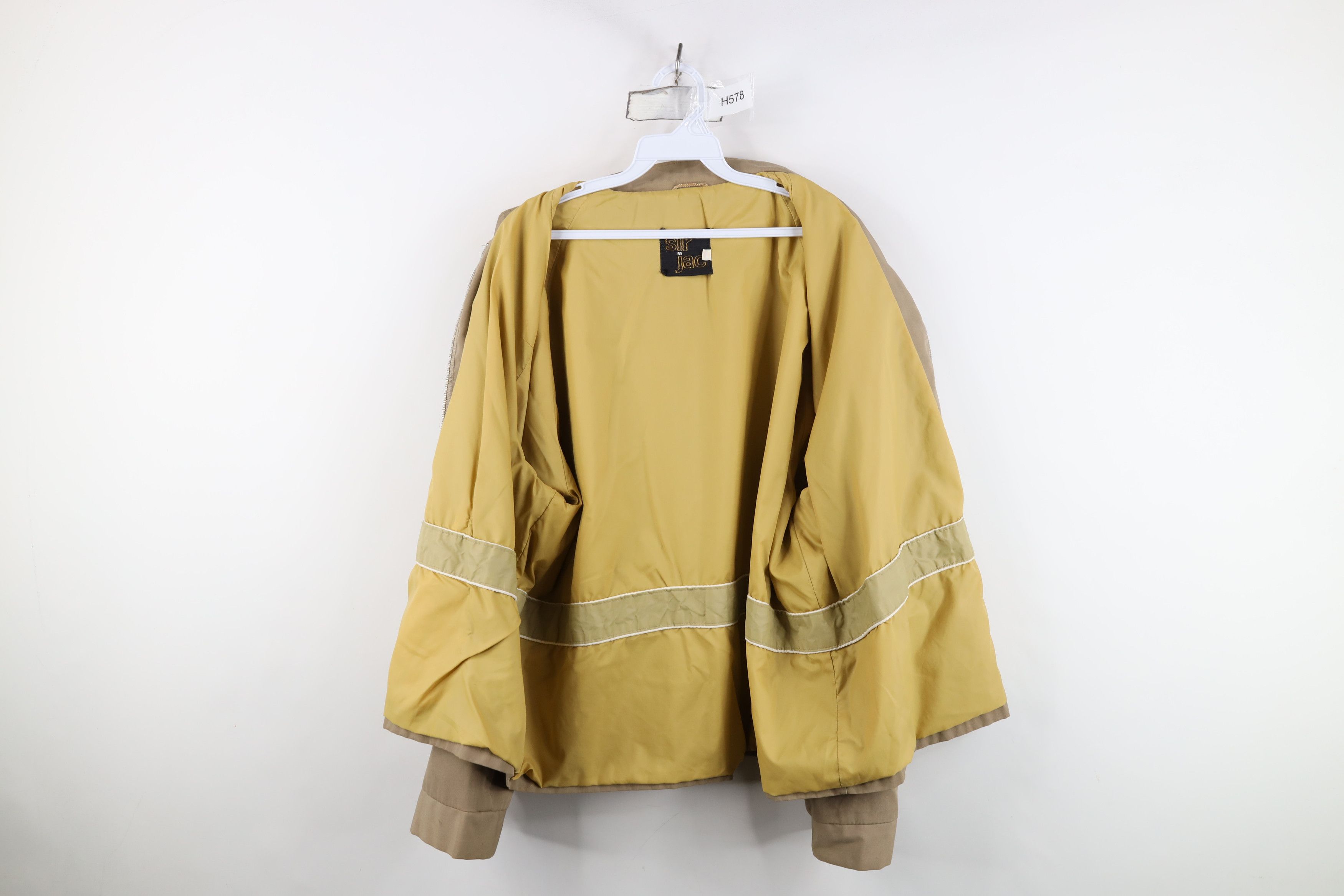 Vintage Vintage 70s Streetwear Cafe Racer Bomber Jacket Beige USA Size US XXL / EU 58 / 5 - 10 Thumbnail
