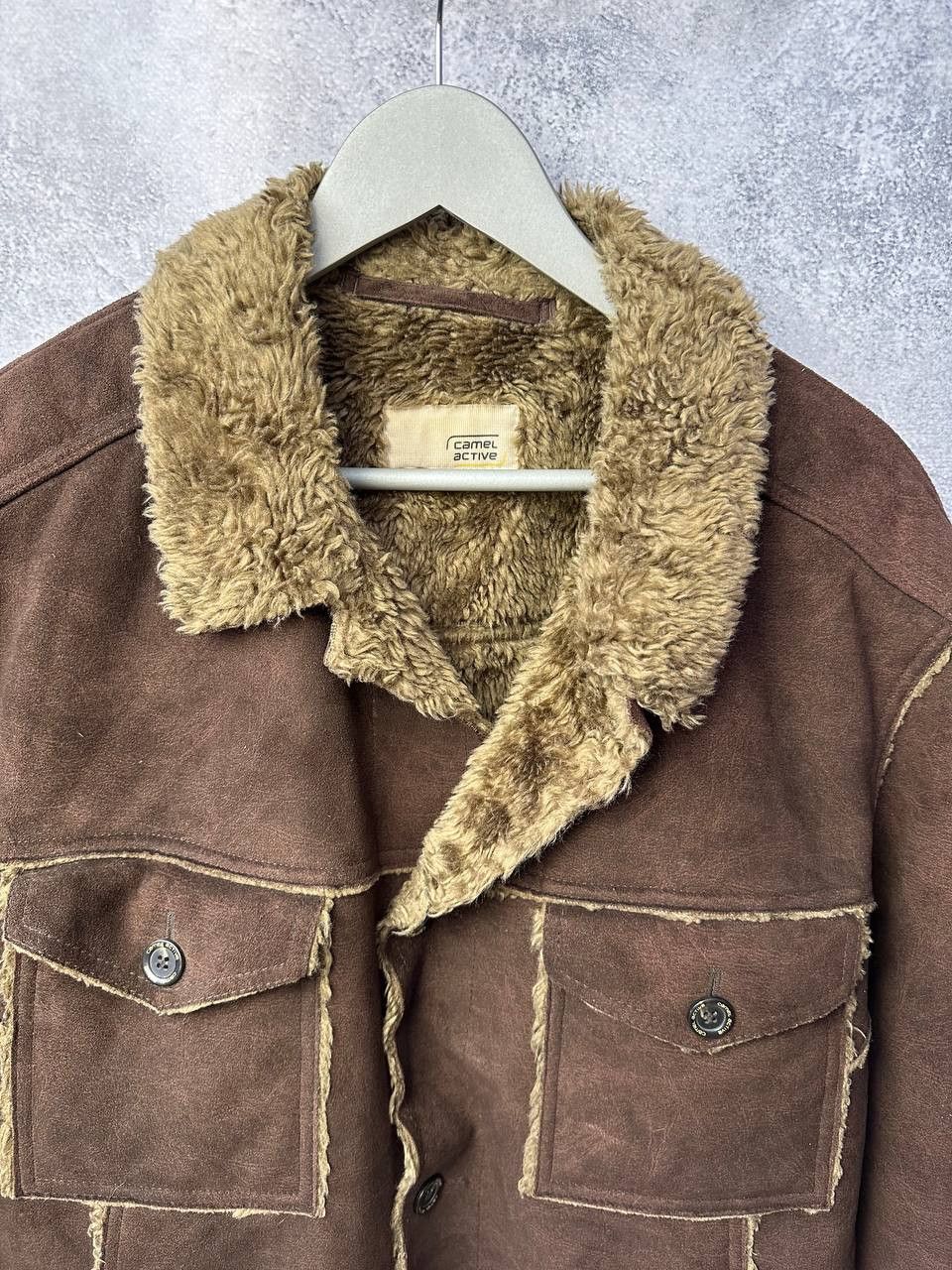 camel active Camel Active Shearling Jacket Brown Suede Look Warm Stylish Size US L / EU 52-54 / 3 - 6 Thumbnail