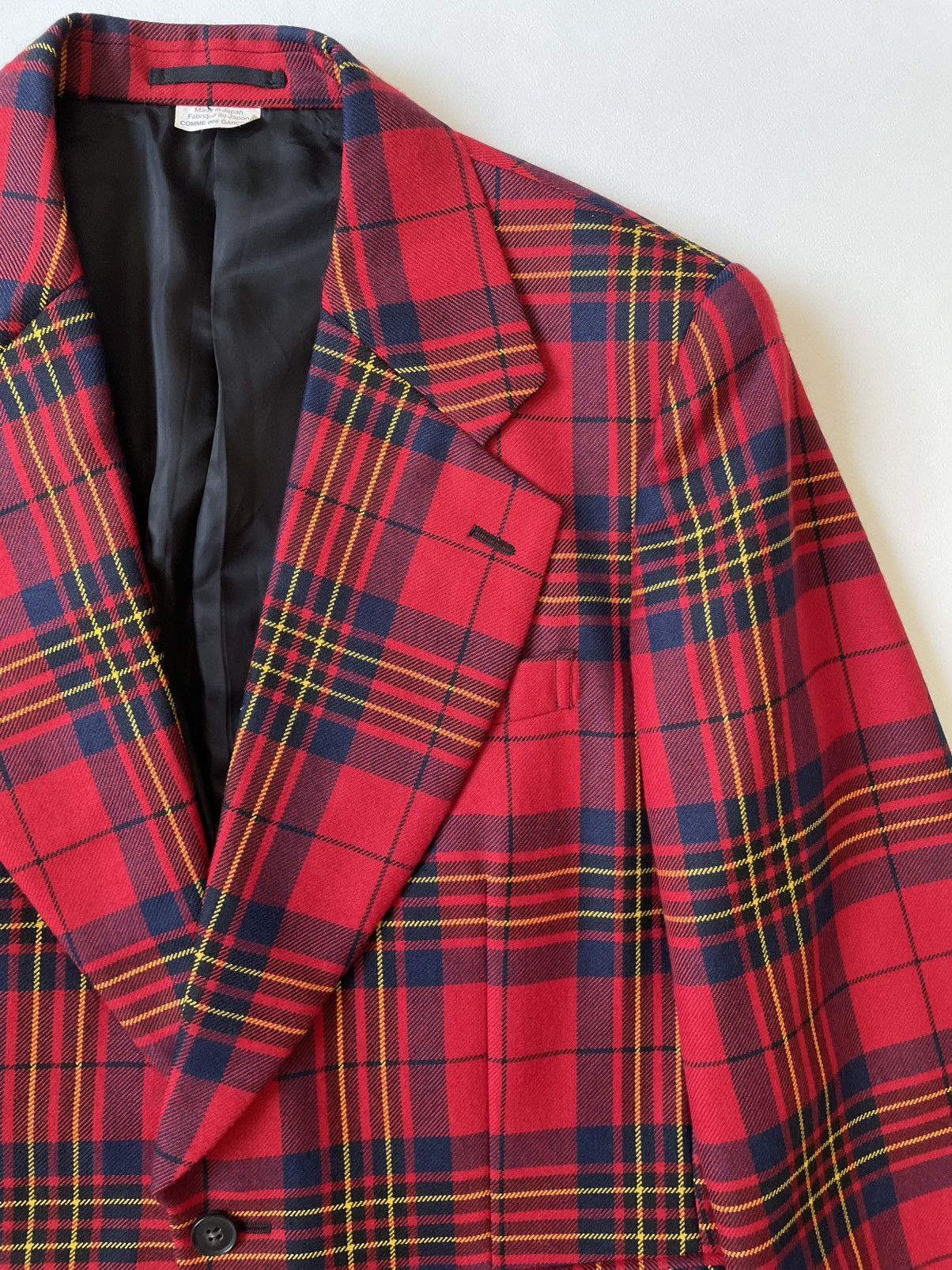 Comme des Garcons Homme Plus A/W 14 Oversized Lapel Tartan Wool Blazer Size 38R - 5 Thumbnail