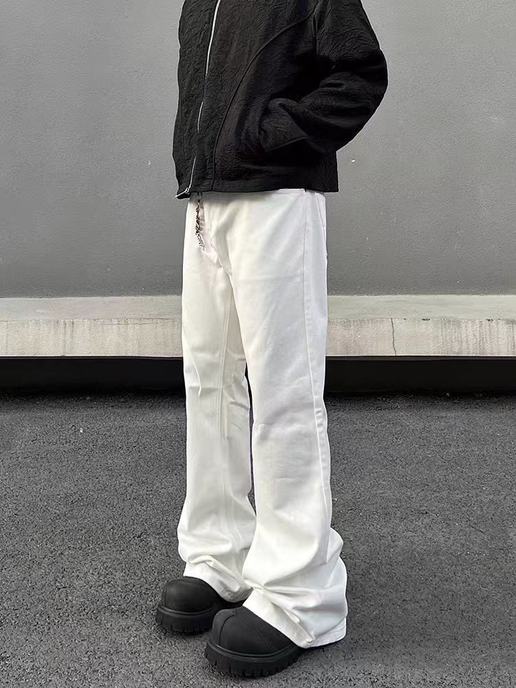 Japanese Brand × Jean Street Vintage White Straight Leg Micro Flare Jeans Size US 31 - 1 Thumbnail
