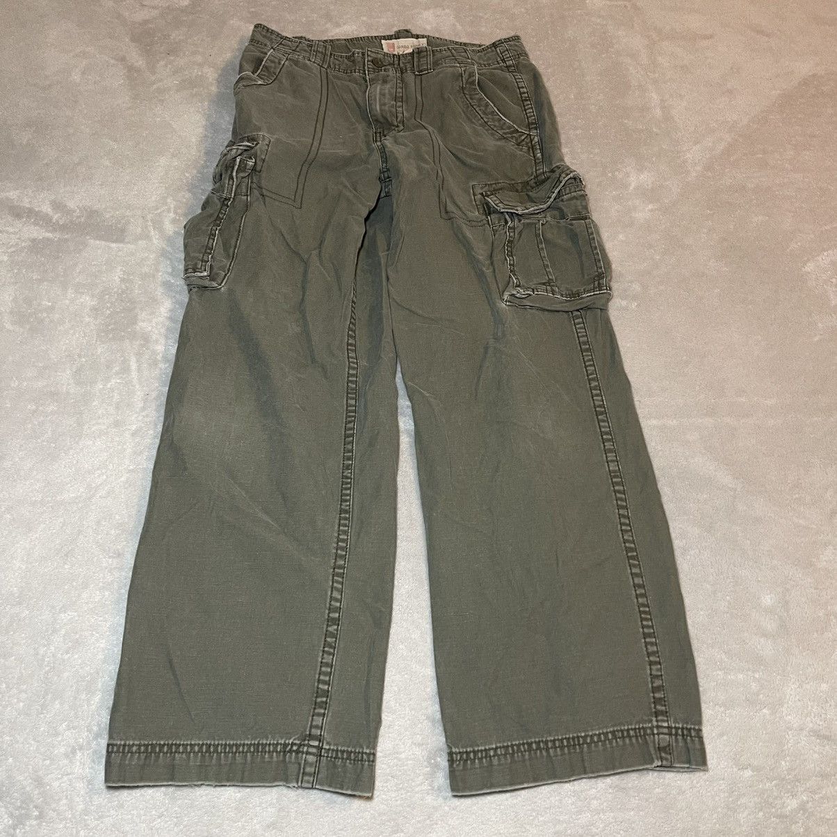 Other Vintage 90s Men Green Wide Leg Cargo Pants 30x32 Ripstop Size US 32 / EU 48 - 1 Thumbnail