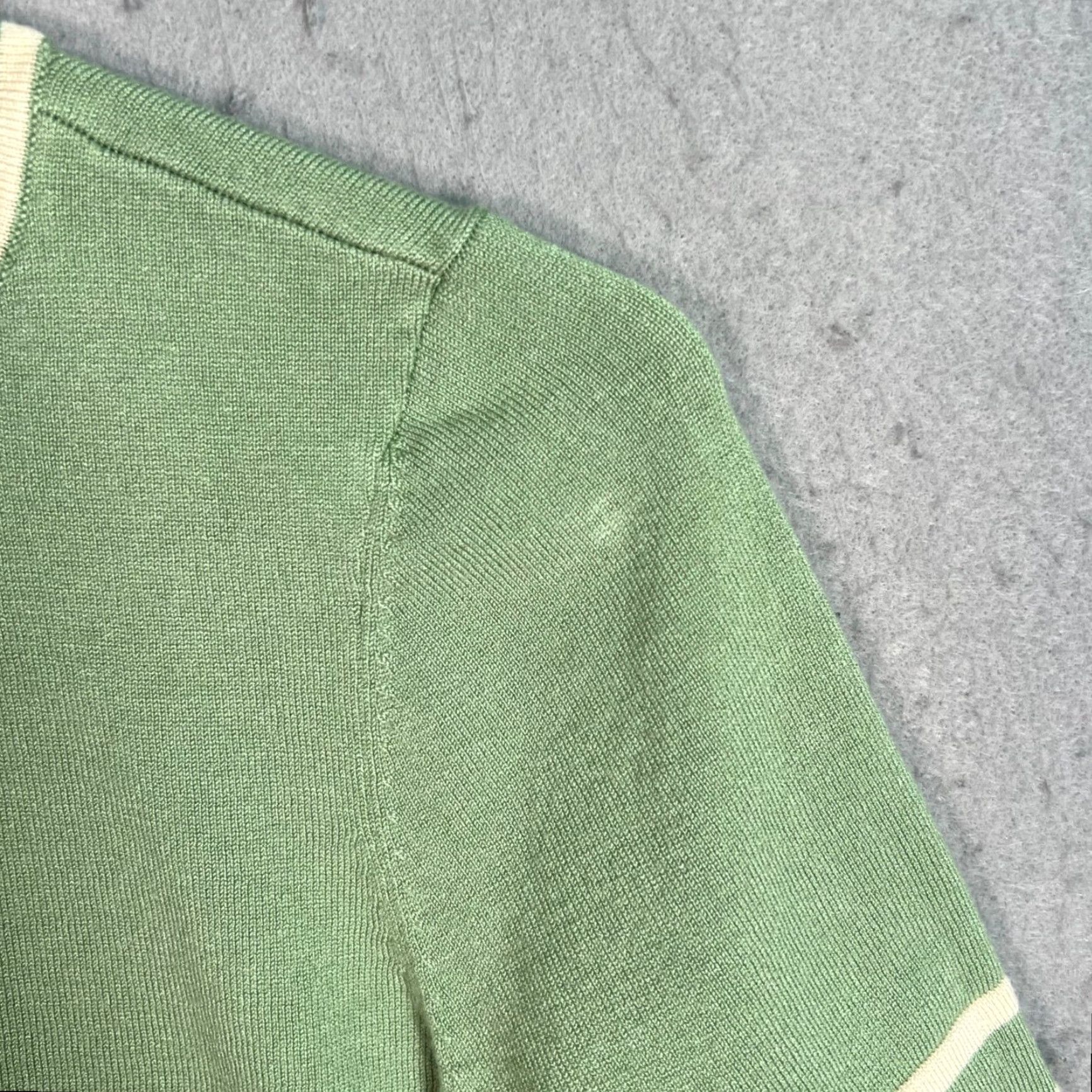 Vince Camuto VINTAGE Vince Camuto Green Striped Short Sleeve Sweater Adult Women XS Rayon Nylon Knit Pullover Size XXS / US 00 / IT 34 - 7 Thumbnail