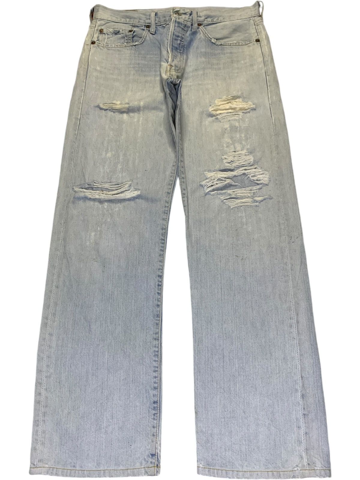 Levi's SALES🔥Vintage 90s Levis 501 Faded Wash Ripped Loose Jeans Size US 32 / EU 48 - 1 Thumbnail