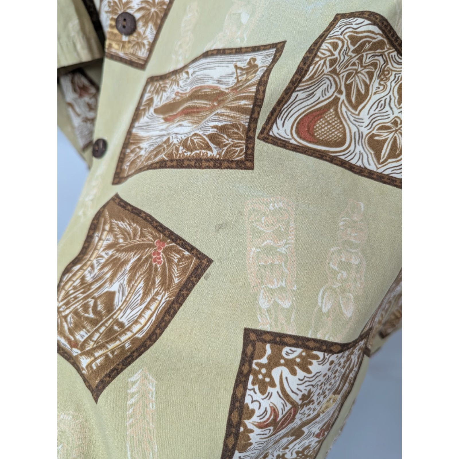 Hilo Hattie Hilo Hattie Hawaiian Shirt Mens XL Beige Brown Floral Short Sleeve Button-Up Vacation Camp Size US XL / EU 56 / 4 - 4 Thumbnail