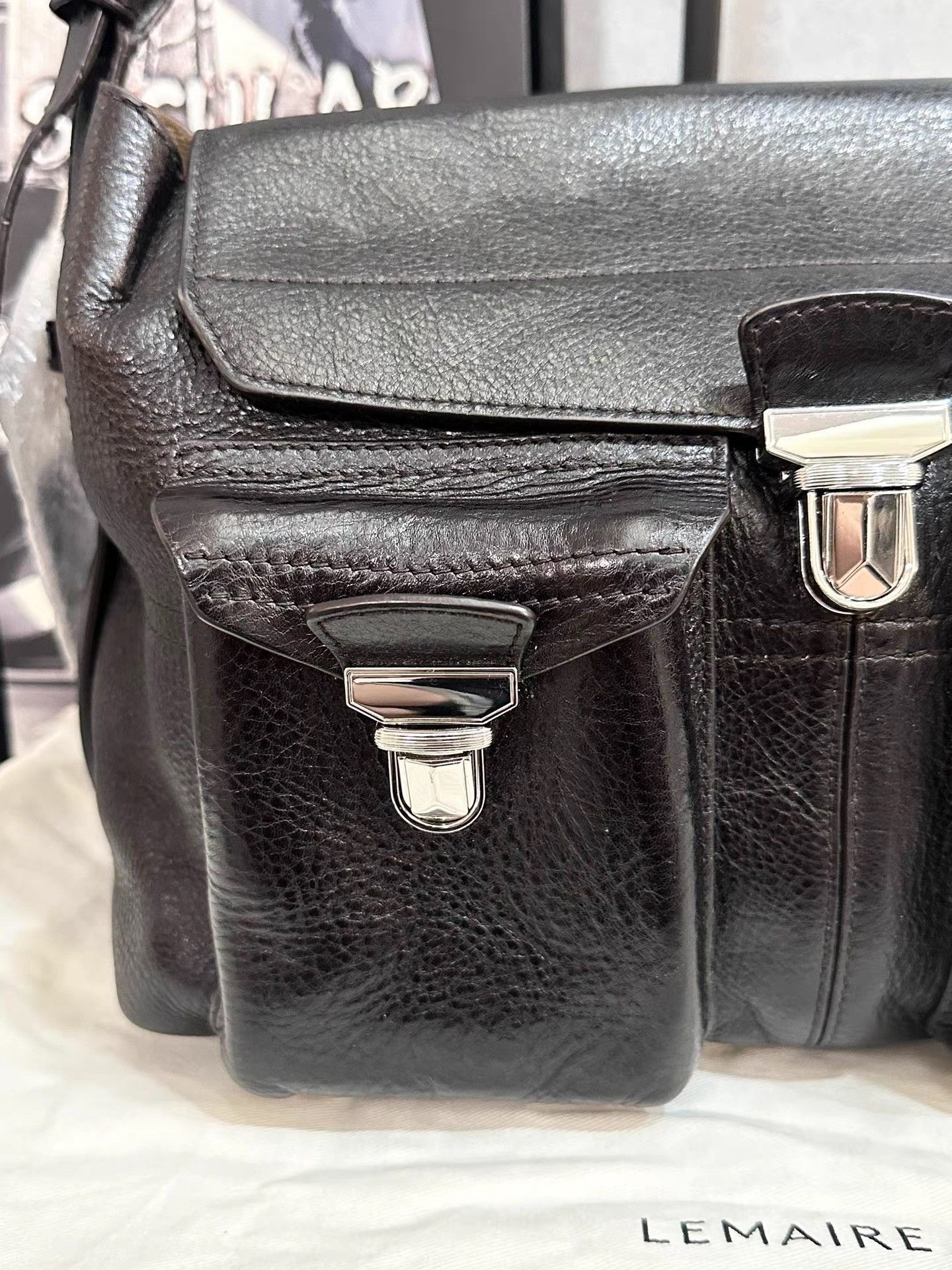 Lemaire Lemaire Medium Dark Coffee Gear Bag K34 Size ONE SIZE - 4 Thumbnail