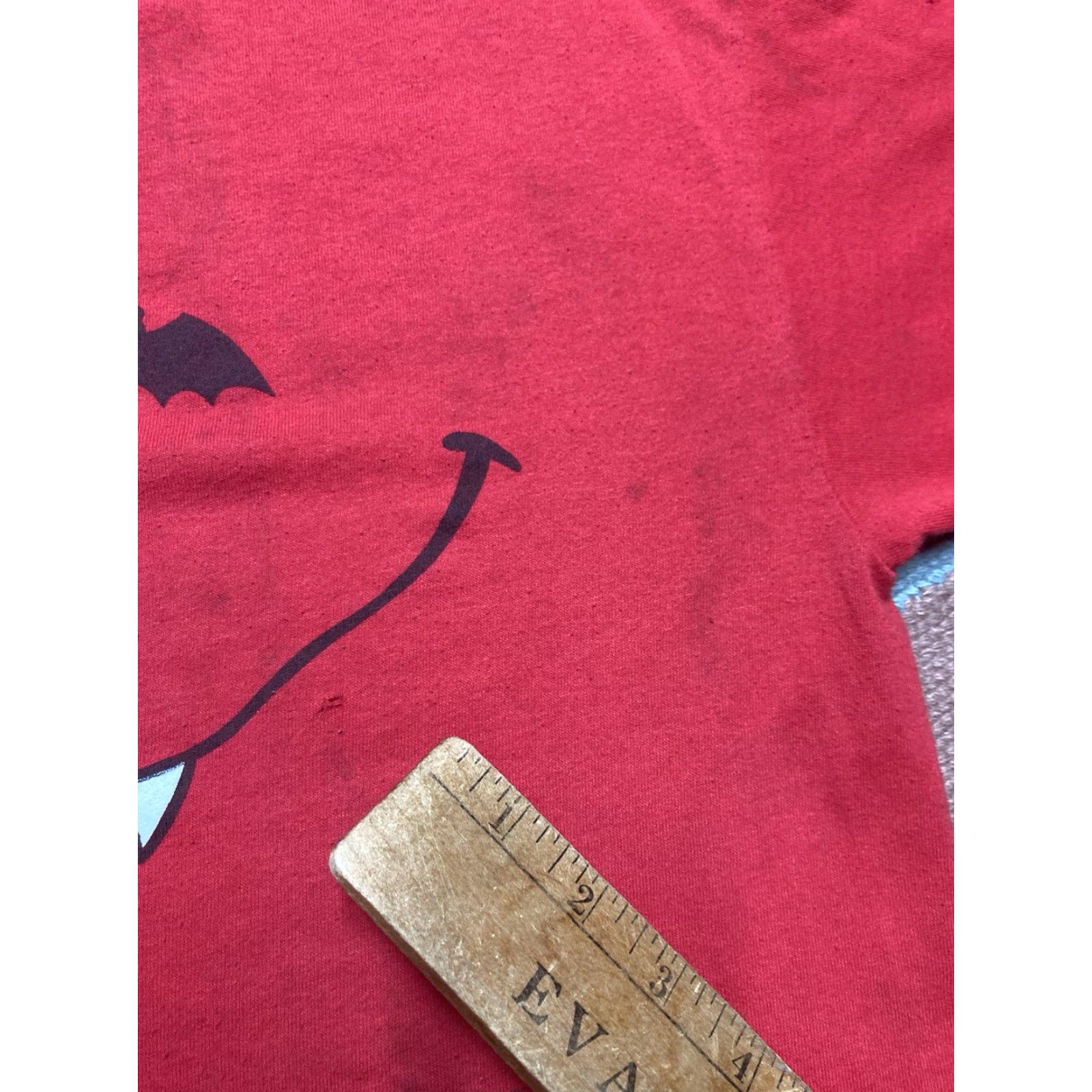 Vintage VINTAGE 80s Halloween Monster Face Bats Distressed Single Stitch XL T-Shirt Men Red Size US XL / EU 56 / 4 - 6 Thumbnail