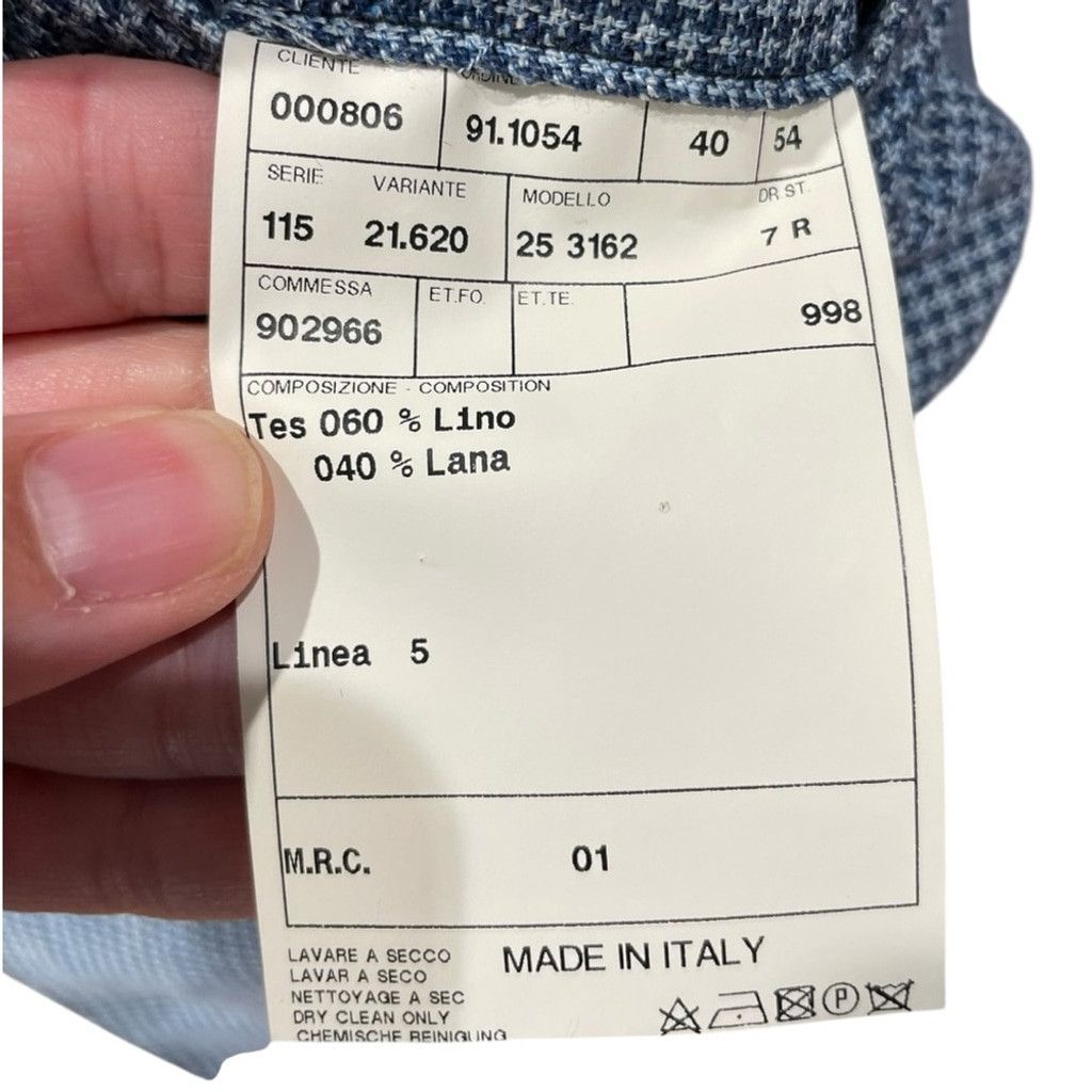 Other Al Duca D'aosta Unlined Blue Linen & Suede Suit Jacket UK 40 Size 40R - 9 Thumbnail