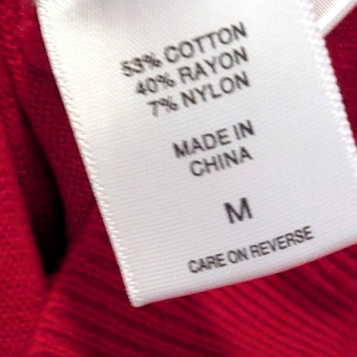 Vintage 7th Avenue NY & Co Red V-Neck Cardigan Sweater Womens M Jewel Button Front Lightweight Knit Casual Workwear Size M / US 6-8 / IT 42-44 - 5 Thumbnail