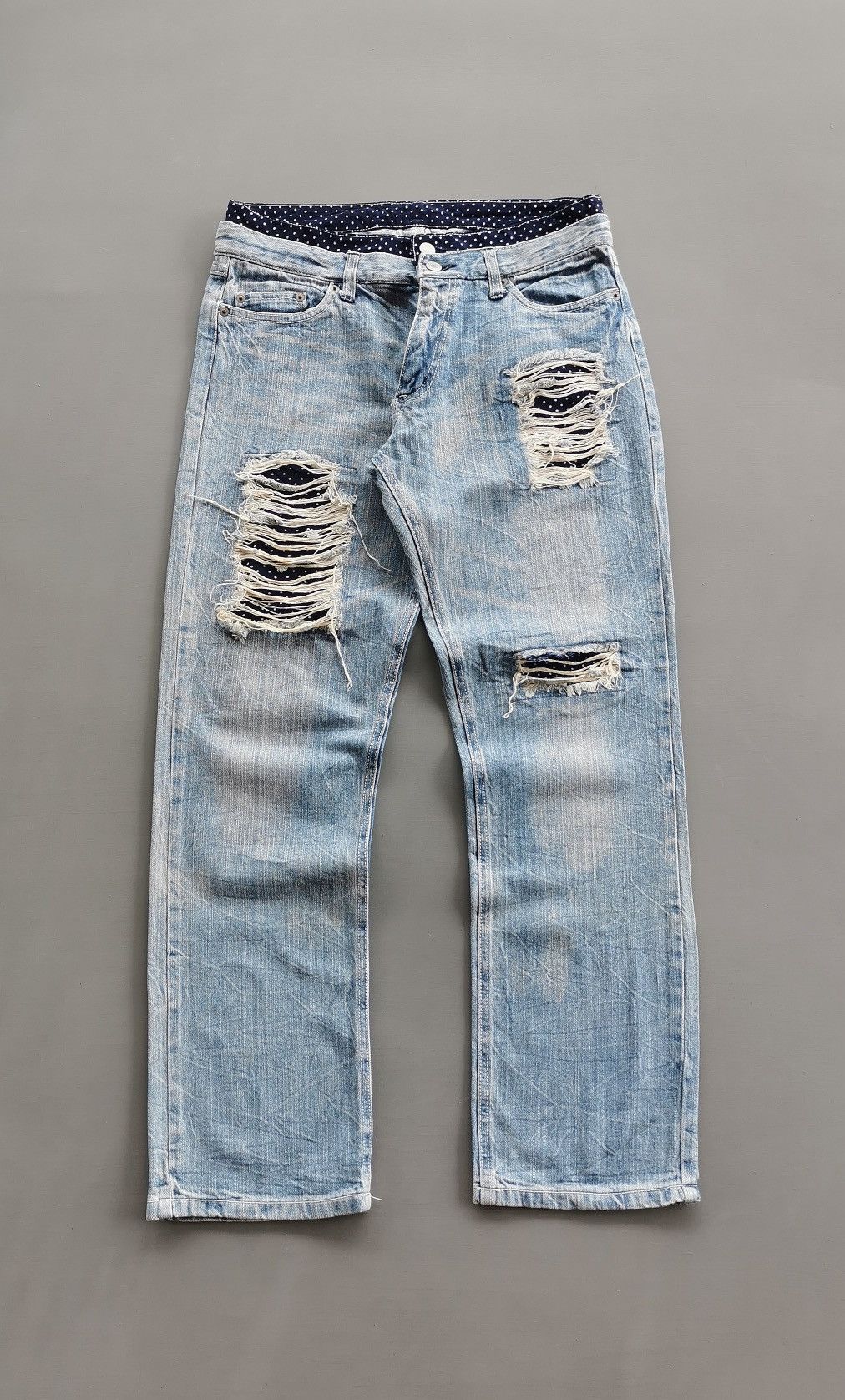 Japanese Brand Unbrand Polkadot Double Waist Jeans Size US 30 / EU 46 - 3 Thumbnail