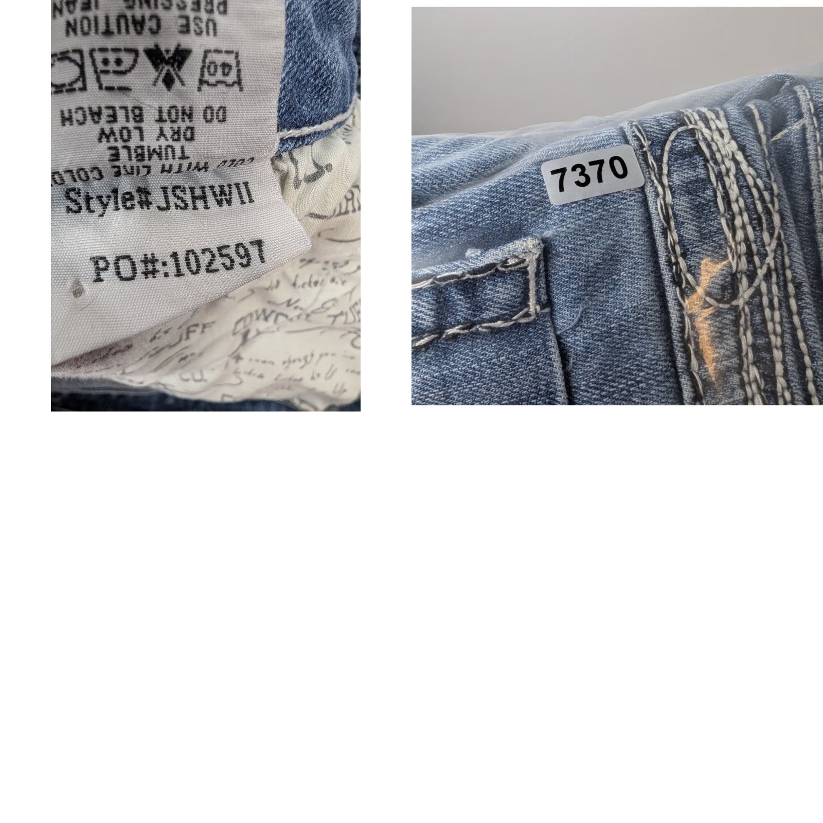 Vintage Cowgirl Tuff Jeans 36X33 Bootcut 5-Pocket Denim Blue Embroidered Rhinestone Pockets Regular Womens Cowgirl Tuff EU Size 25" / US 0 / IT 36 - 10 Thumbnail