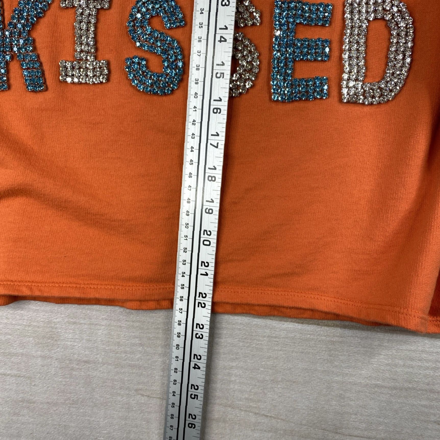 Vintage VINTAGE Judith March Sweatshirt Womens L Orange "Sun Kissed" Sequin Bling Oversized Crop Size L / US 10 / IT 46 - 5 Thumbnail