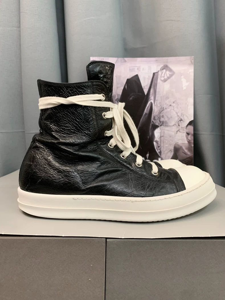 Rick Owens Rick Owens Black and white high-top imitation Converse sne Size US 10 / EU 43 - 1 Thumbnail