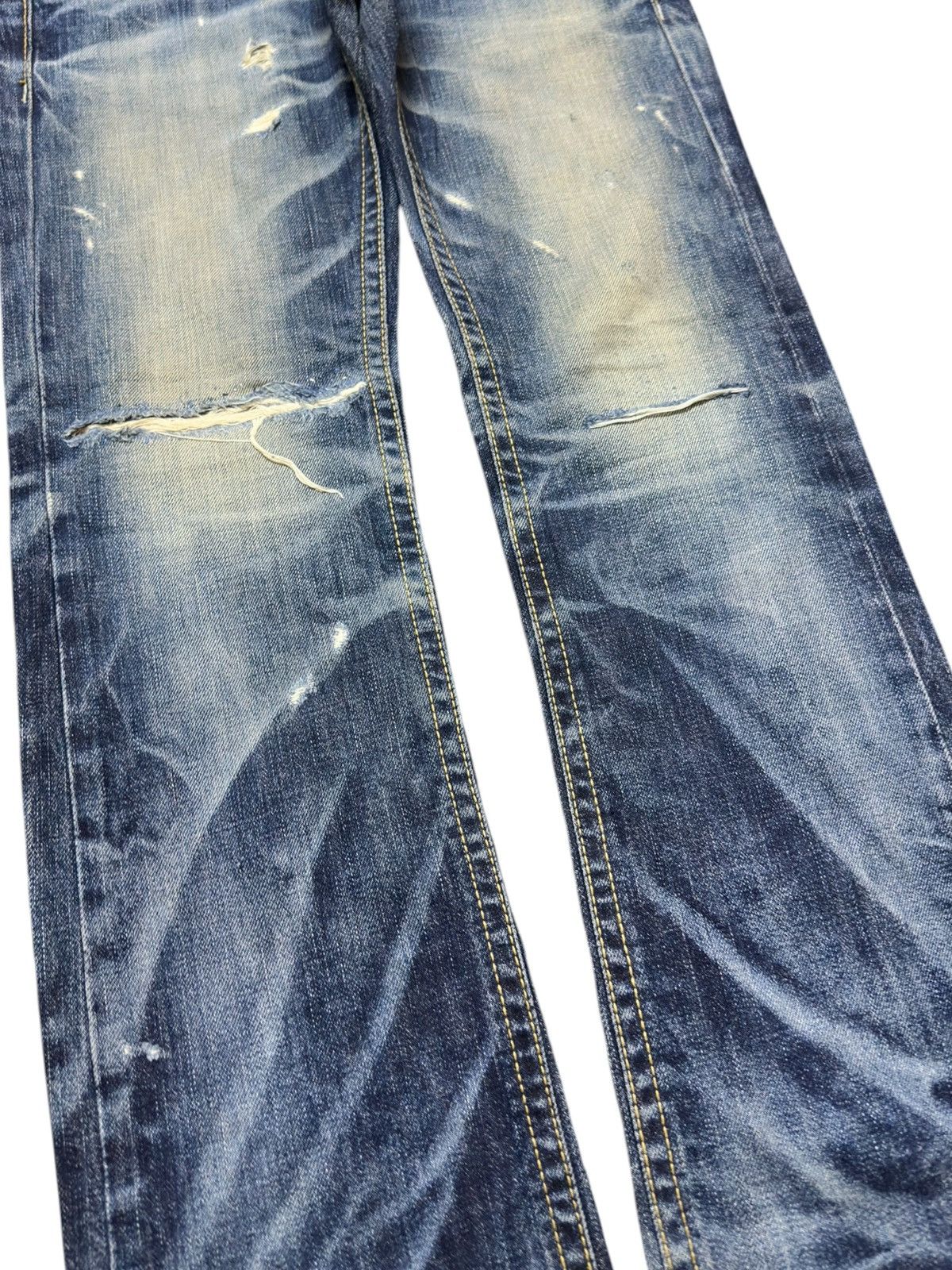 Hysteric Glamour Vintage Lolita jeans Whiskers Grunge Distressed Denim Size US 31 - 3 Thumbnail