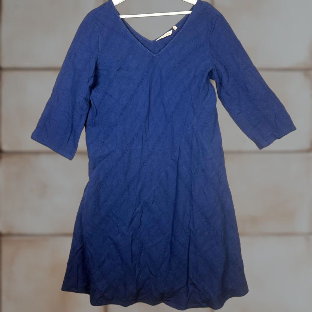 Soft Surroundings Soft Surroundings Dress 3/4 Sleeve Linen Cotton Blend Mini Dress Women M Blue Short A-Line Mens? Size M / US 6-8 / IT 42-44 - 1 Thumbnail