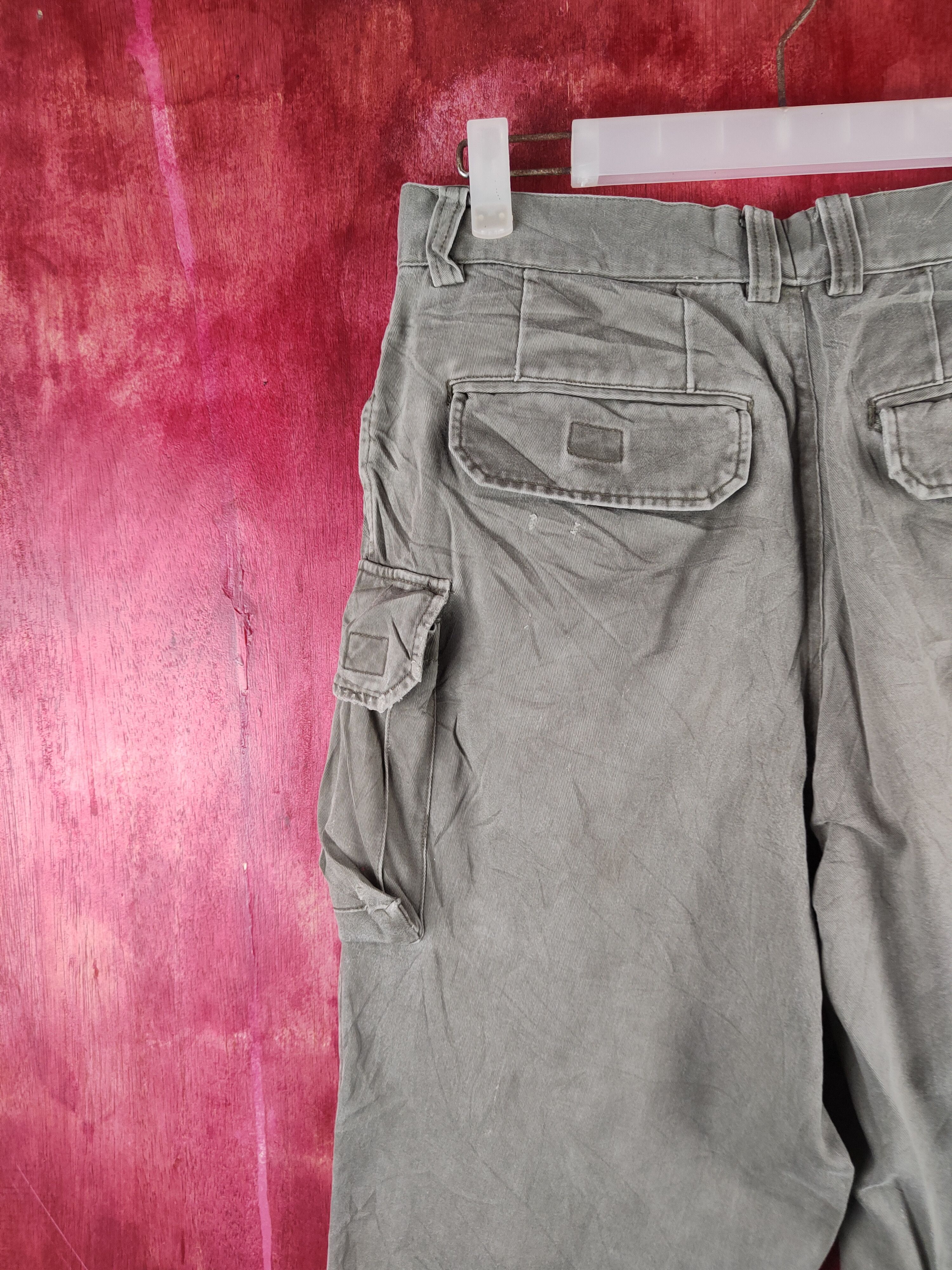 Japanese Brand Hey Beau Green Faded Multipocket Cargo Pants N#34 Size US 30 / EU 46 - 9 Thumbnail