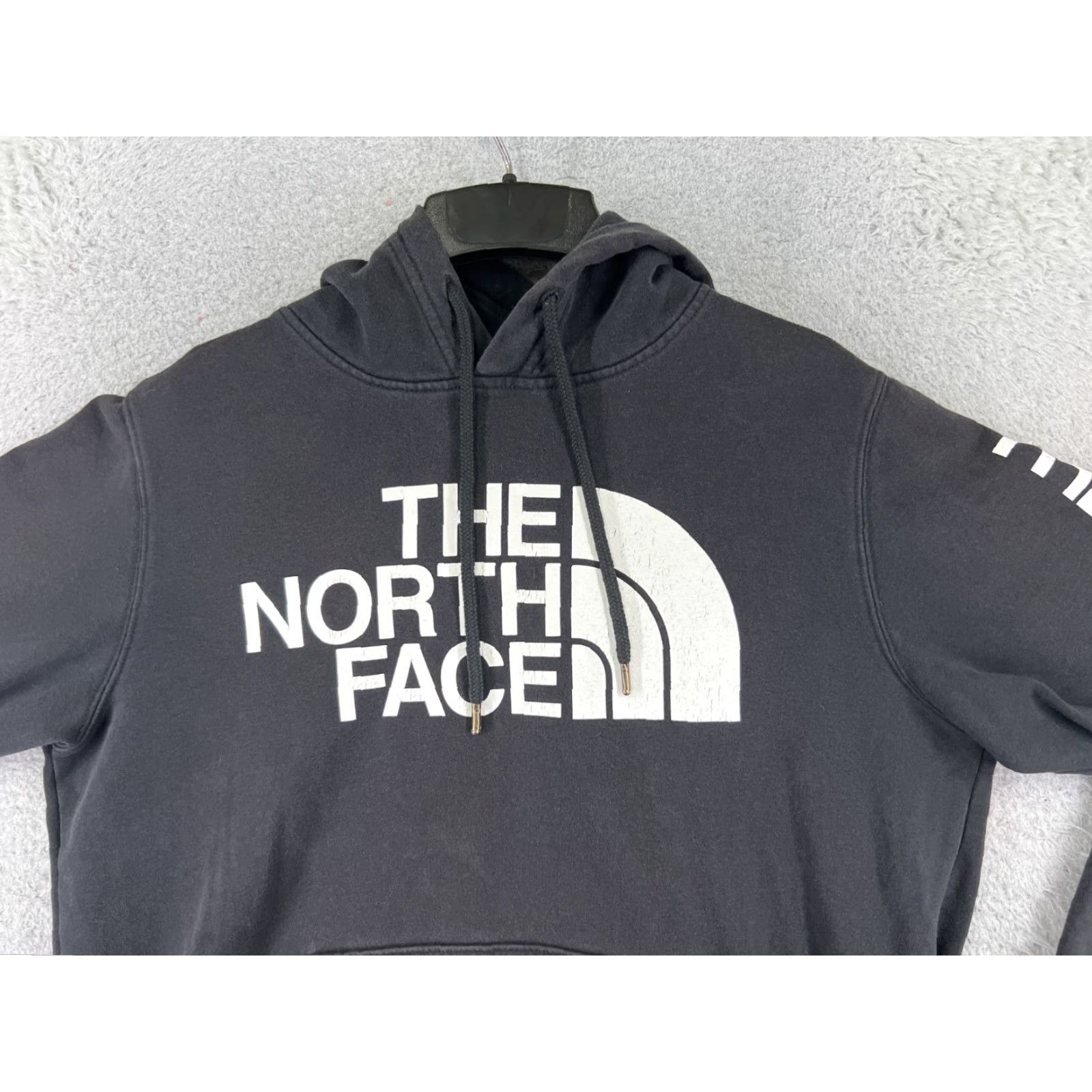 The North Face The North Face Hoodie Adult Medium Gray White Pullover Cotton Blend Sweatshirt Crew Neck Logo Hooded All Seasons Regular Men Size US M / EU 48-50 / 2 - 4 Thumbnail