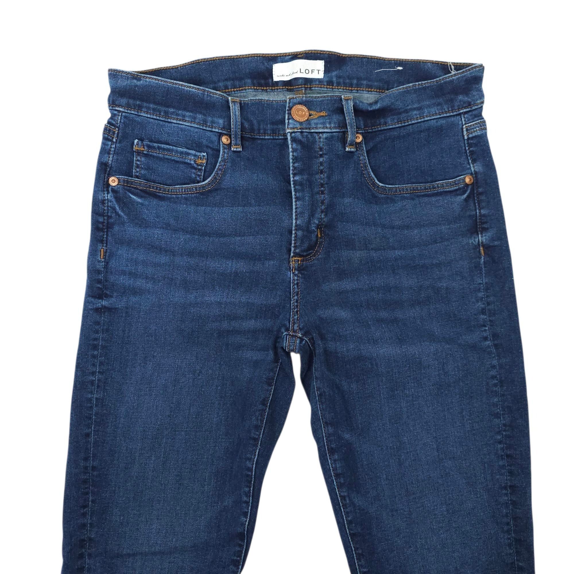 Loft Loft Modern Skinny Crop Jeans Womens Size 28/6 Mid Rise Dark Size 29" - 8 Thumbnail