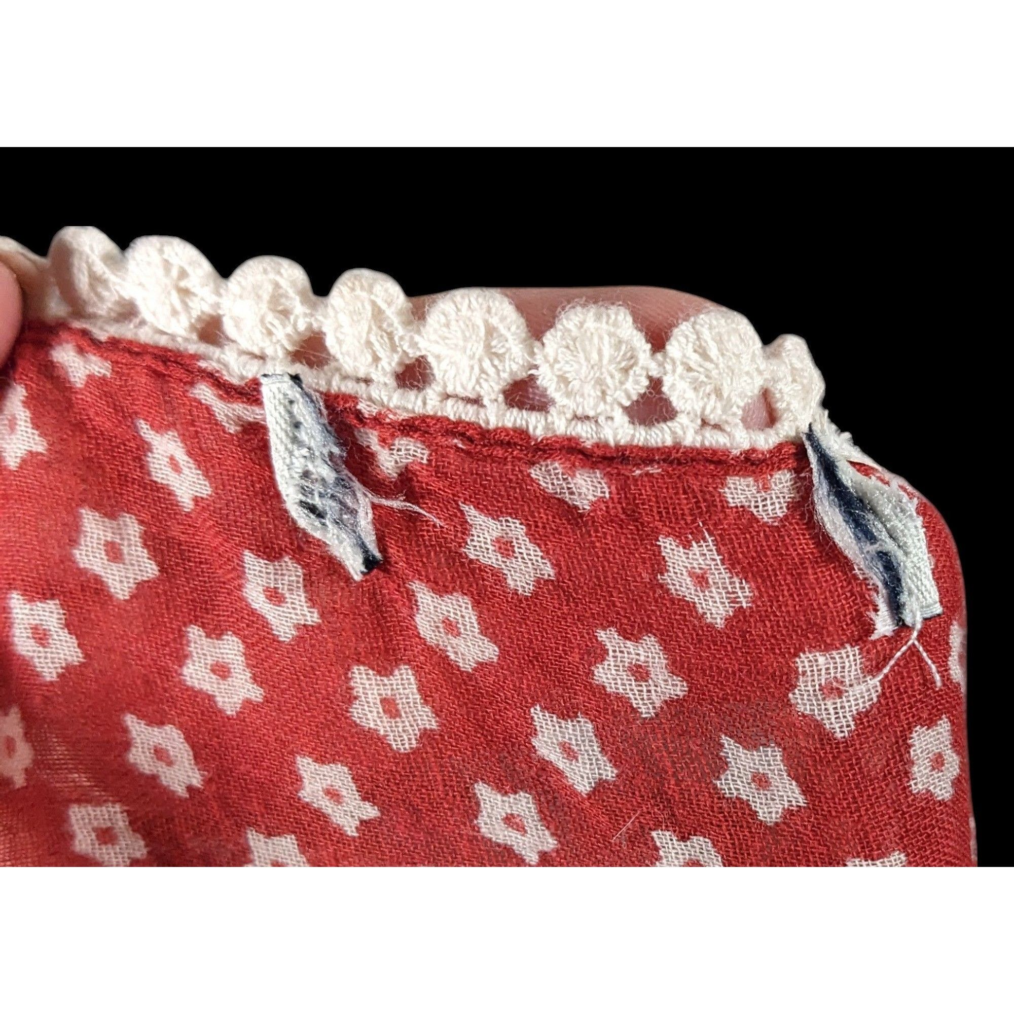 Other Rustic Cottagecore Floral Print Red And White Start With Cro Size ONE SIZE - 5 Thumbnail