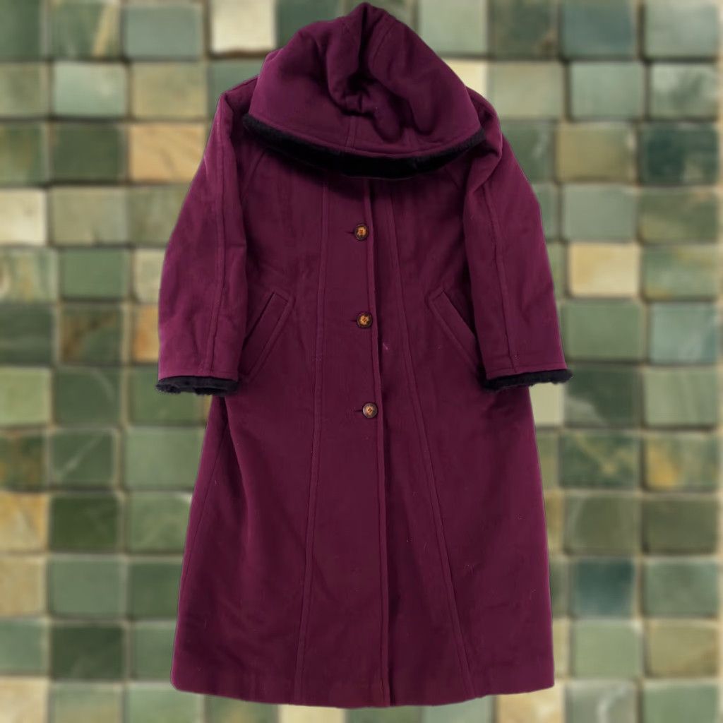 Vintage VINTAGE LL Bean Jacket Womens S Overcoat Wool Nylon Alpaca Purple Purple 80s Coat Small Imperfection Women S Size S / US 4 / IT 40 - 1 Thumbnail
