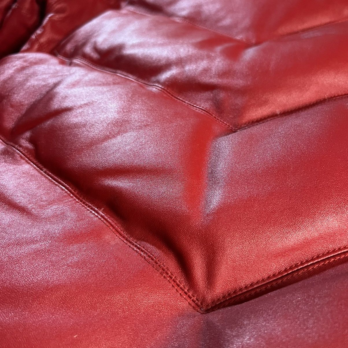 Supreme Supreme FW05 Leather Down Puffer Jacket Red Fur Trim Vintage Size US M / EU 48-50 / 2 - 17 Thumbnail