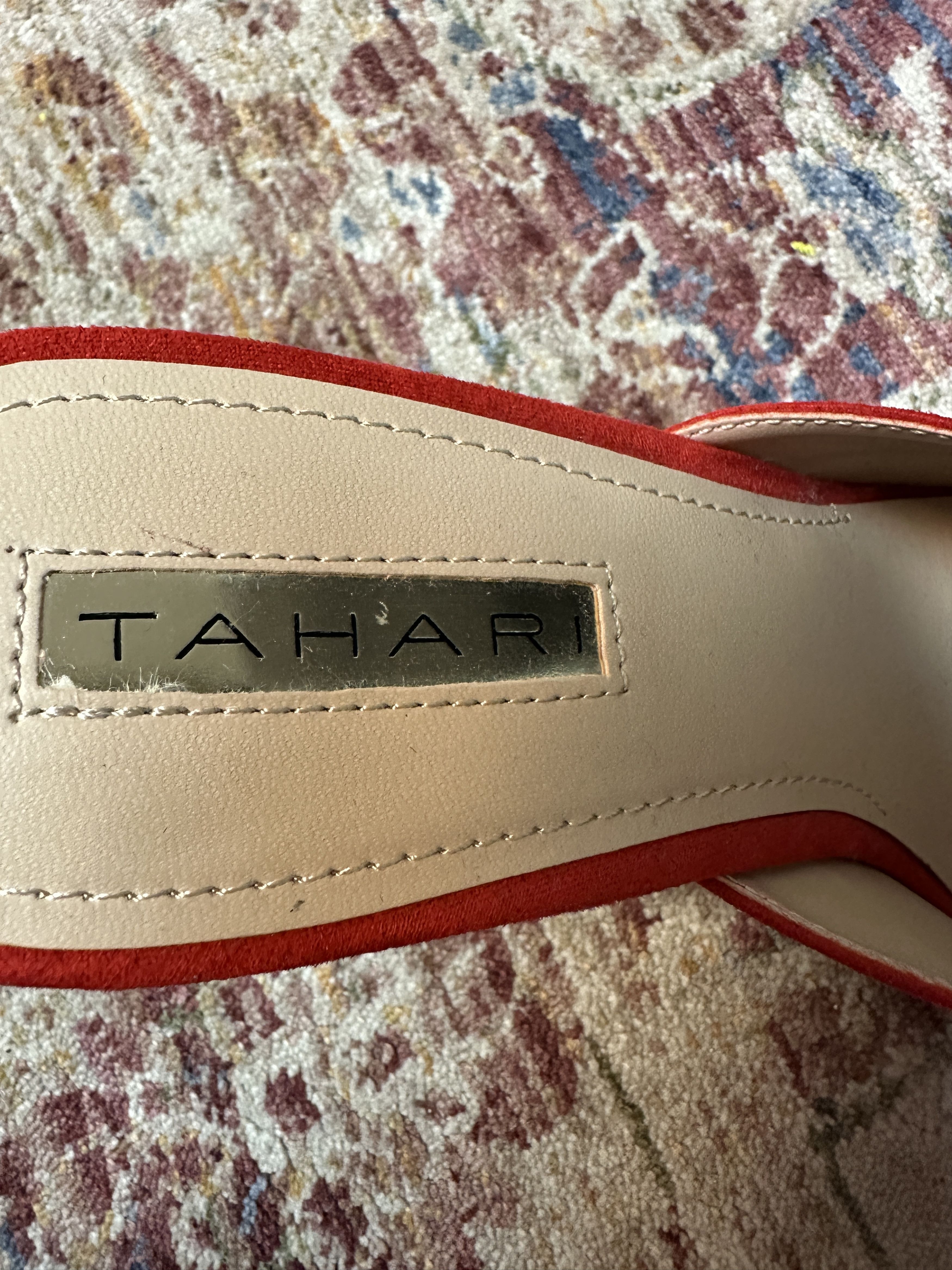 Elie Tahari Tahari TA-Newbury Women's Poppy Red Closed Toe Sandals Size US 7.5 / IT 37.5 - 5 Thumbnail