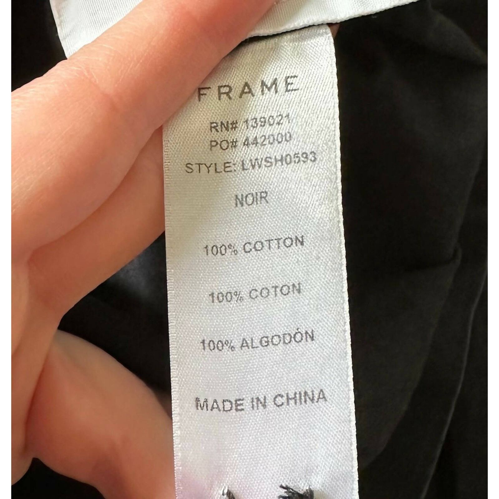 Frame FRAME Black One Shoulder Long Sleeve Cotton Blouson Top Sz M Size M / US 6-8 / IT 42-44 - 6 Thumbnail