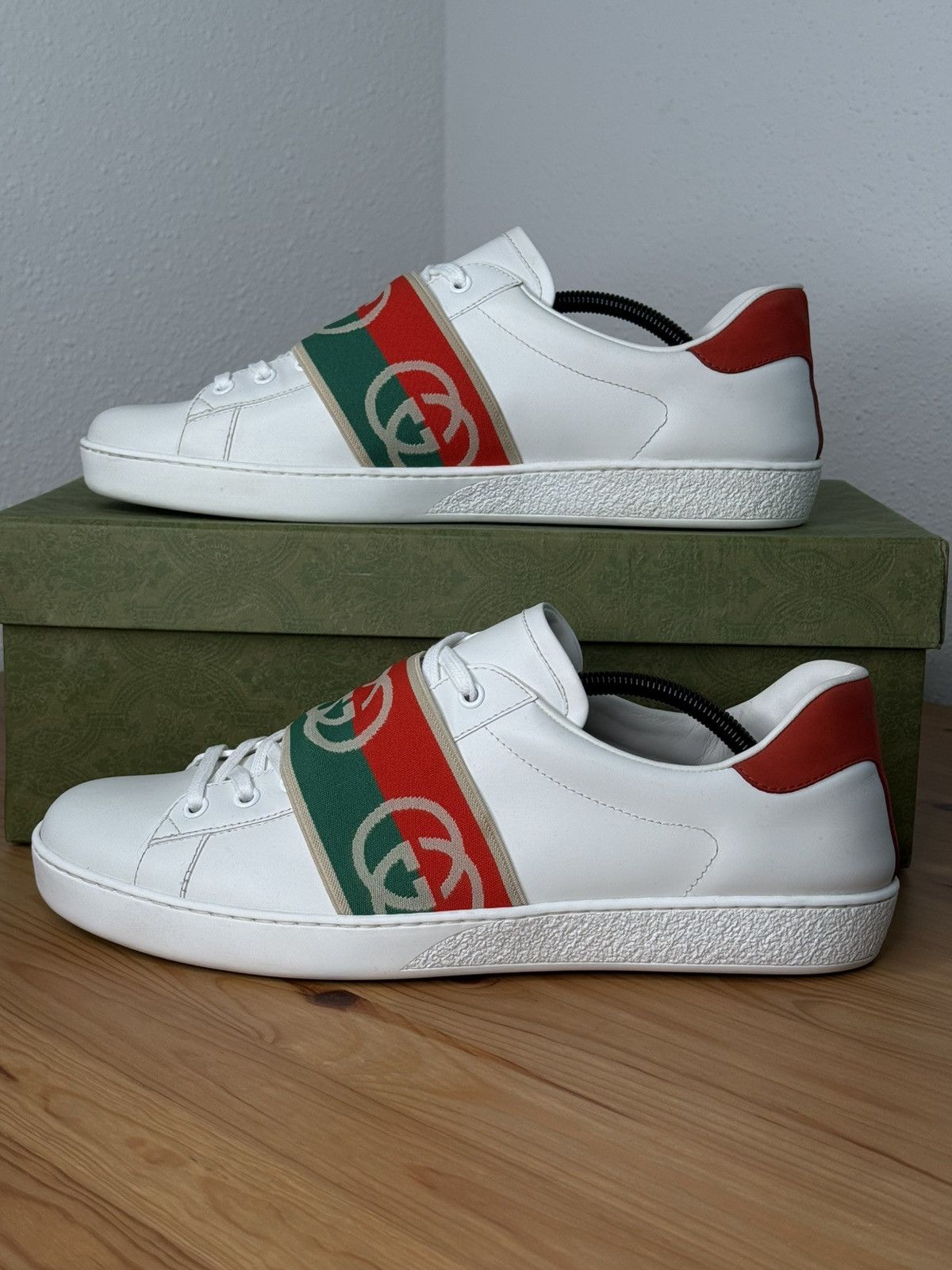 Gucci Gucci Ace Elastic Web Interlocking GG White Size 10 Size US 10 / EU 43 - 4 Thumbnail