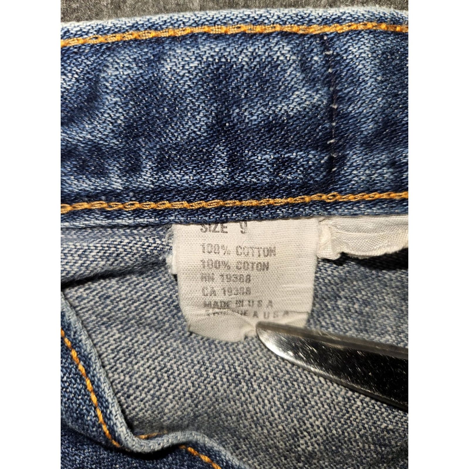Denime VINTAGE Pentimento Jeans Womens Bootcut Denim 9 Blue High Rise 34 in Inseam Embroidered Distressed Made in USA Size 30" / US 8 / IT 44 - 3 Thumbnail