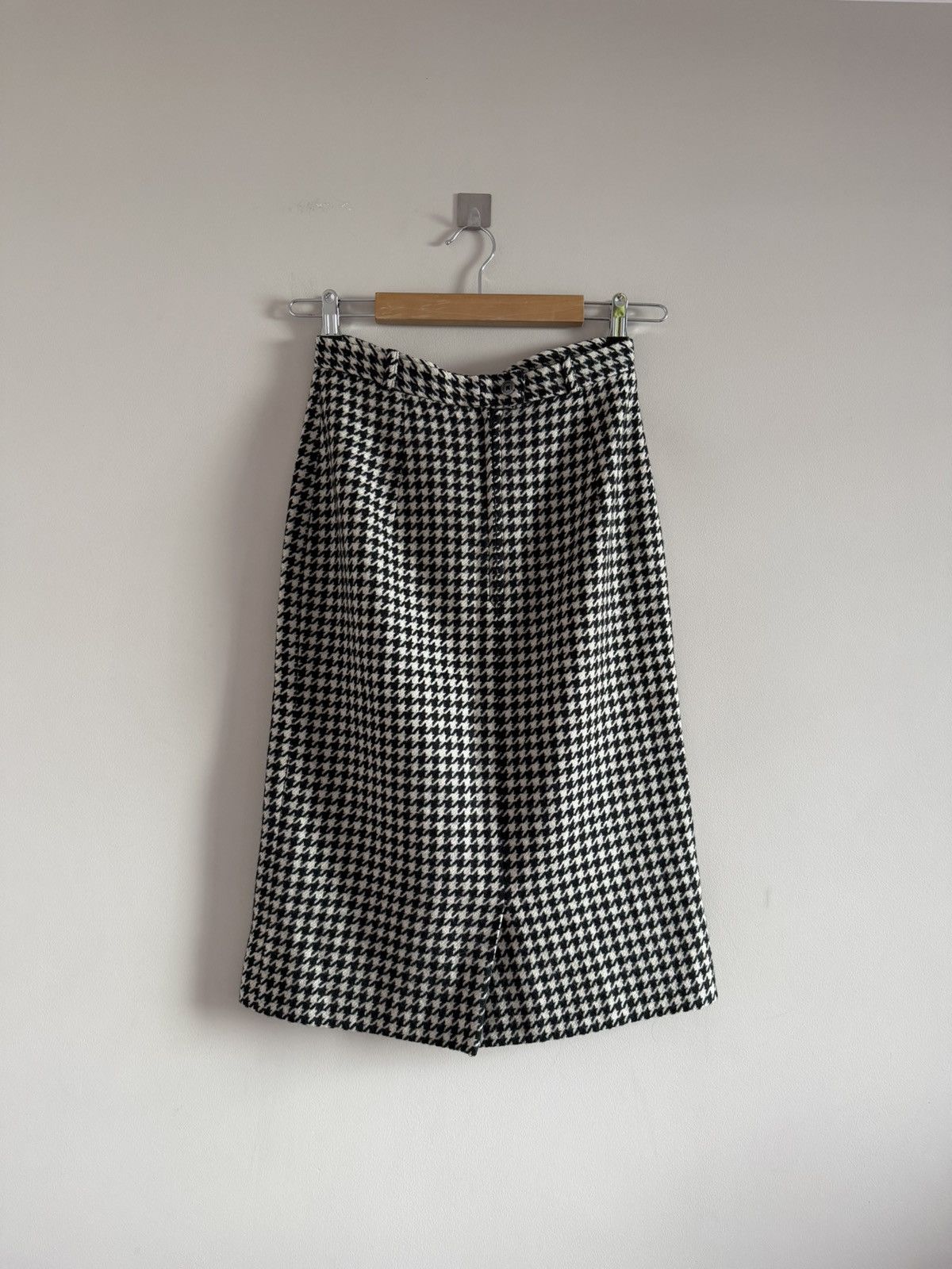 Celine Vintage Celine Wool Houndstooth Pencil Skirt Size 28" / US 6 / IT 42 - 1 Thumbnail