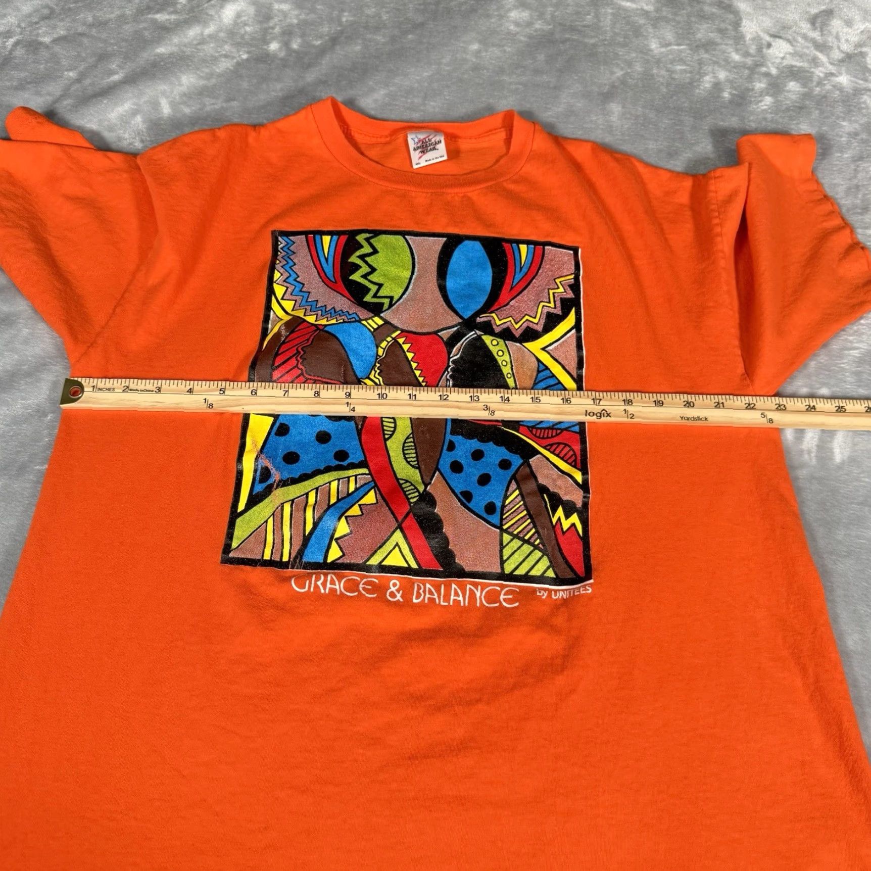 Vintage VINTAGE Unitees T-Shirt Men XL Orange 90s Graphic Print Crew Neck Short Sleeve Cotton United States Vintage Logo Mens Size US XL / EU 56 / 4 - 7 Thumbnail