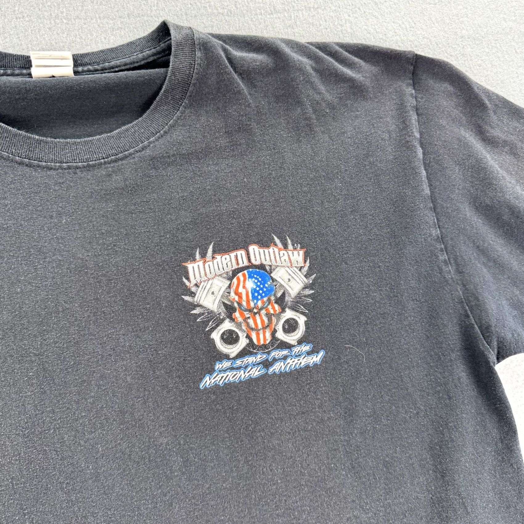 Vintage VINTAGE Modern Outlaw Shirt Mens XL American Flag Skull Piston Graphic Tee Patriotic Mot Size US XL / EU 56 / 4 - 4 Thumbnail